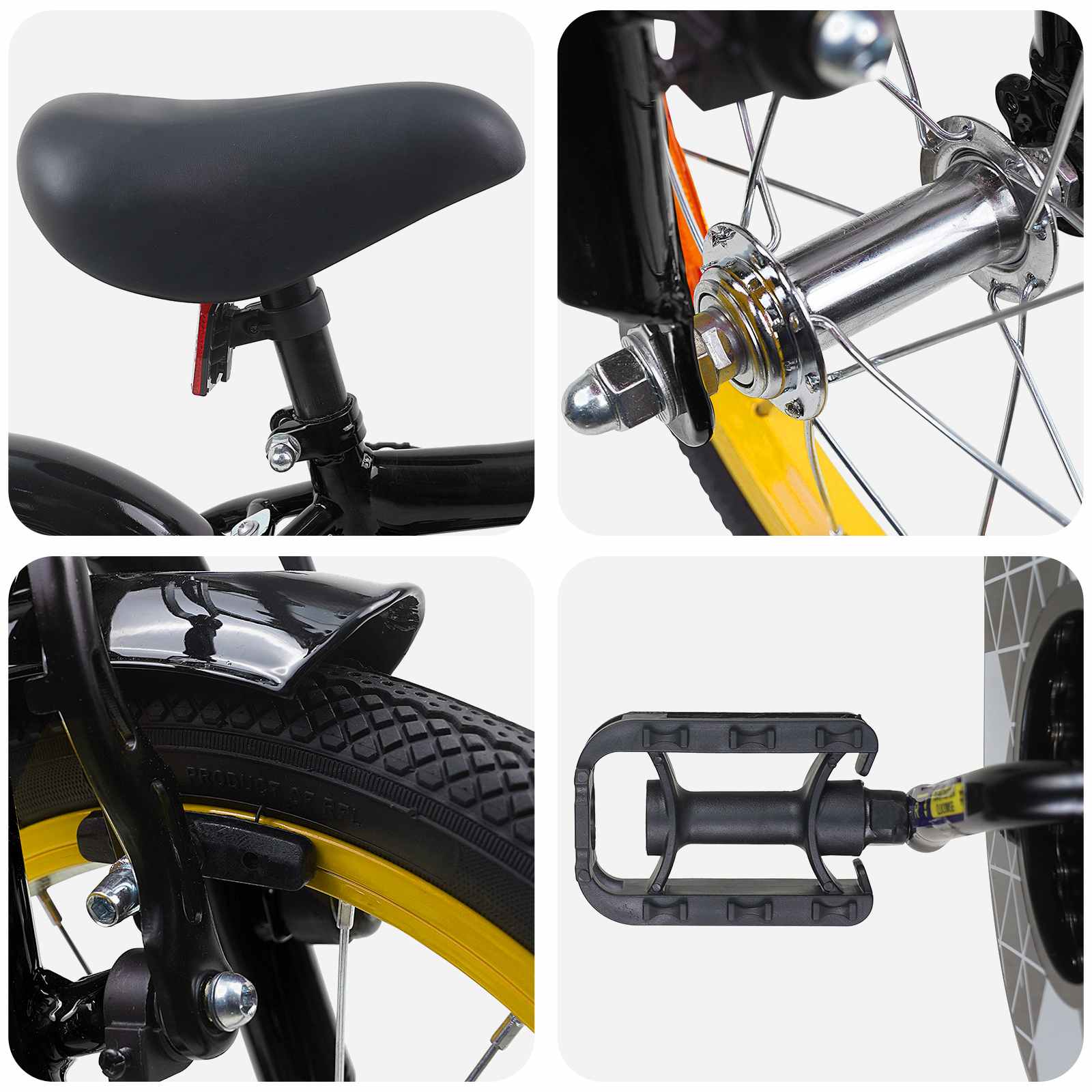 Bicicletta per Bambini 12 Pollici per bambini di 2-4 anni Nero