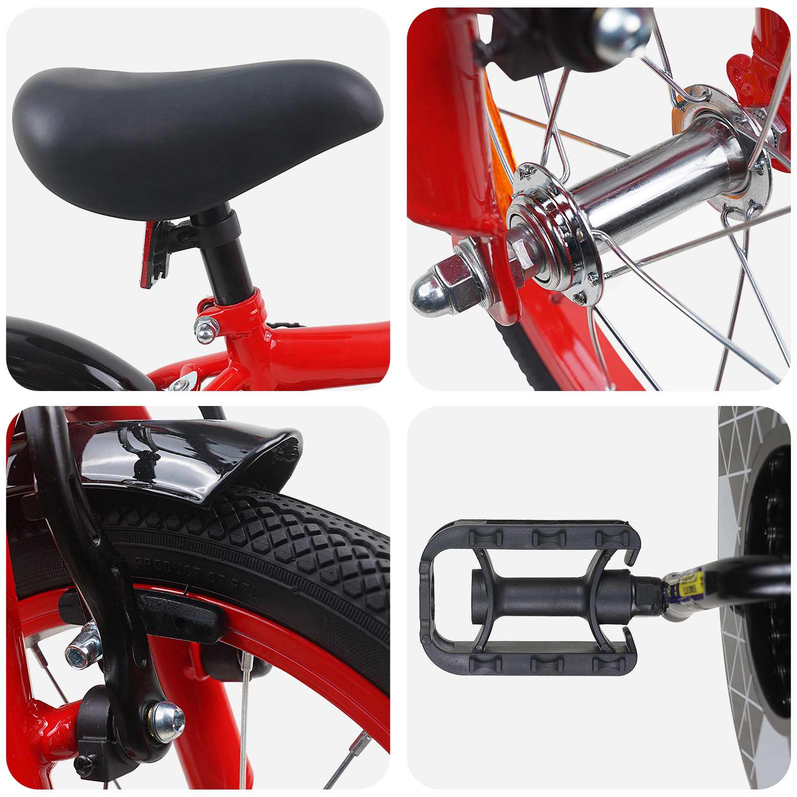 Bicicletta per Bambini 16 Pollici per bambini di 4-6 anni Rosso