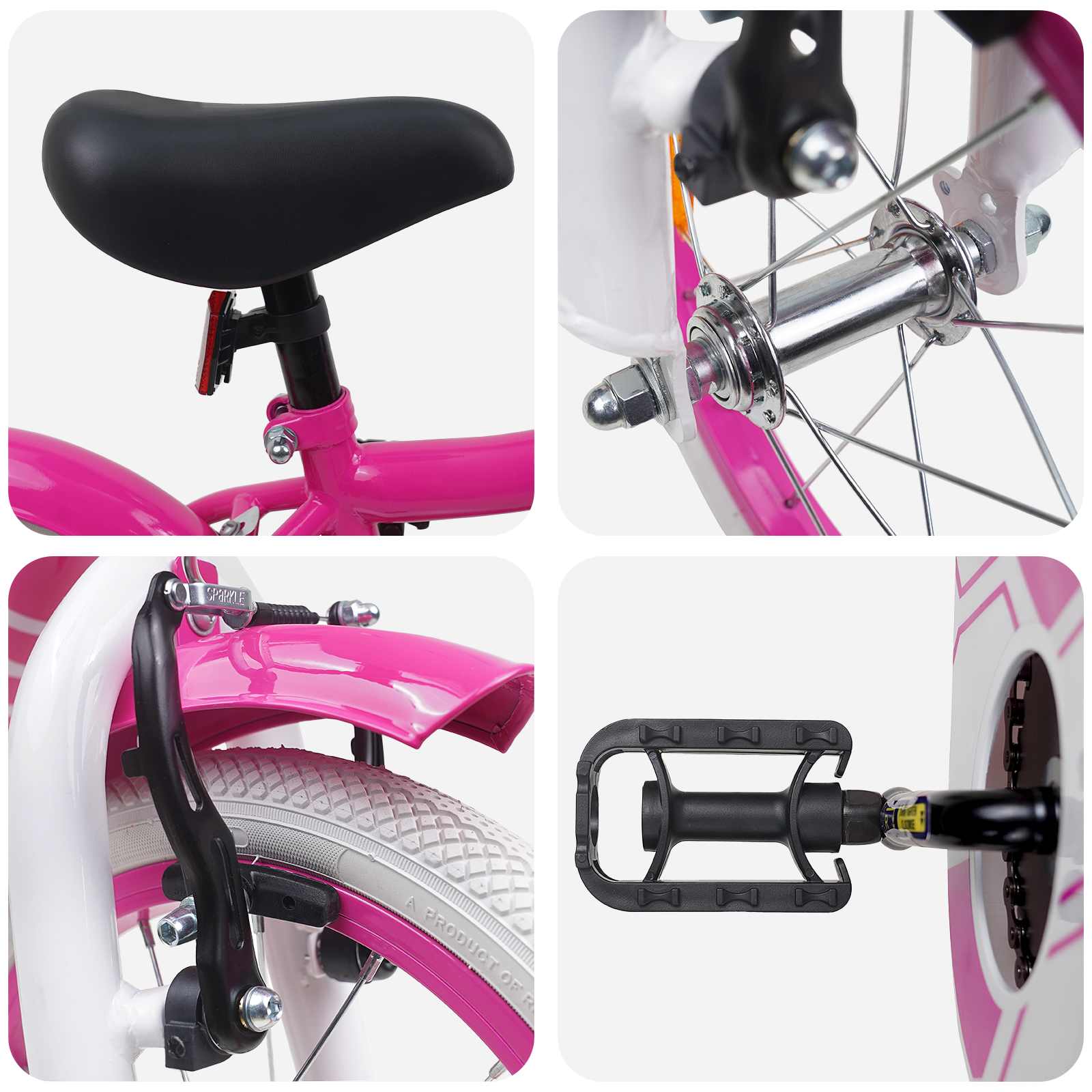 Bicicletta per Bambini 12 Pollici per bambini di 2-4 anni Rosa