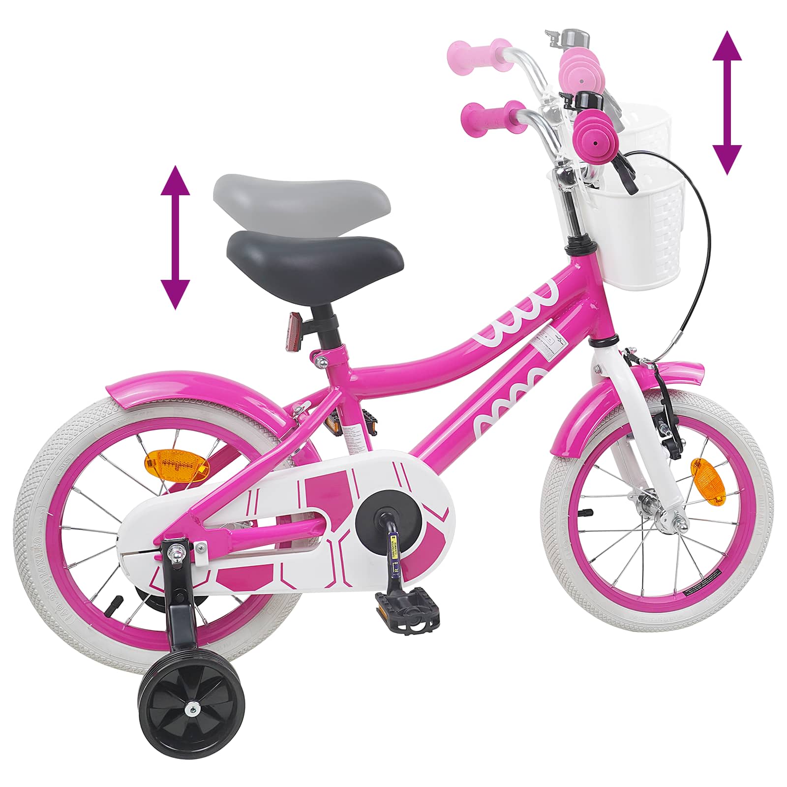 Bicicletta per Bambini 12 Pollici per bambini di 2-4 anni Rosa