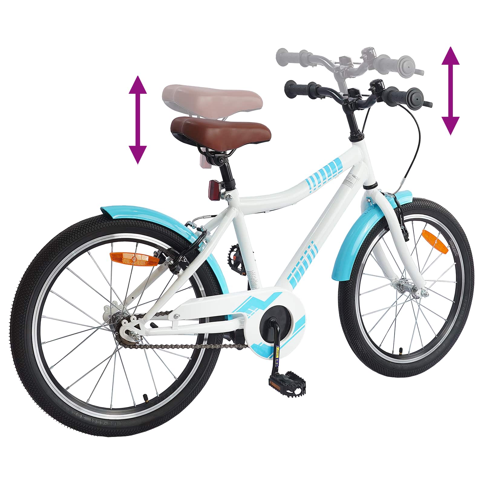 Bicicletta per Bambini 24 Pollici per 8-12 anni Blu Chiaro