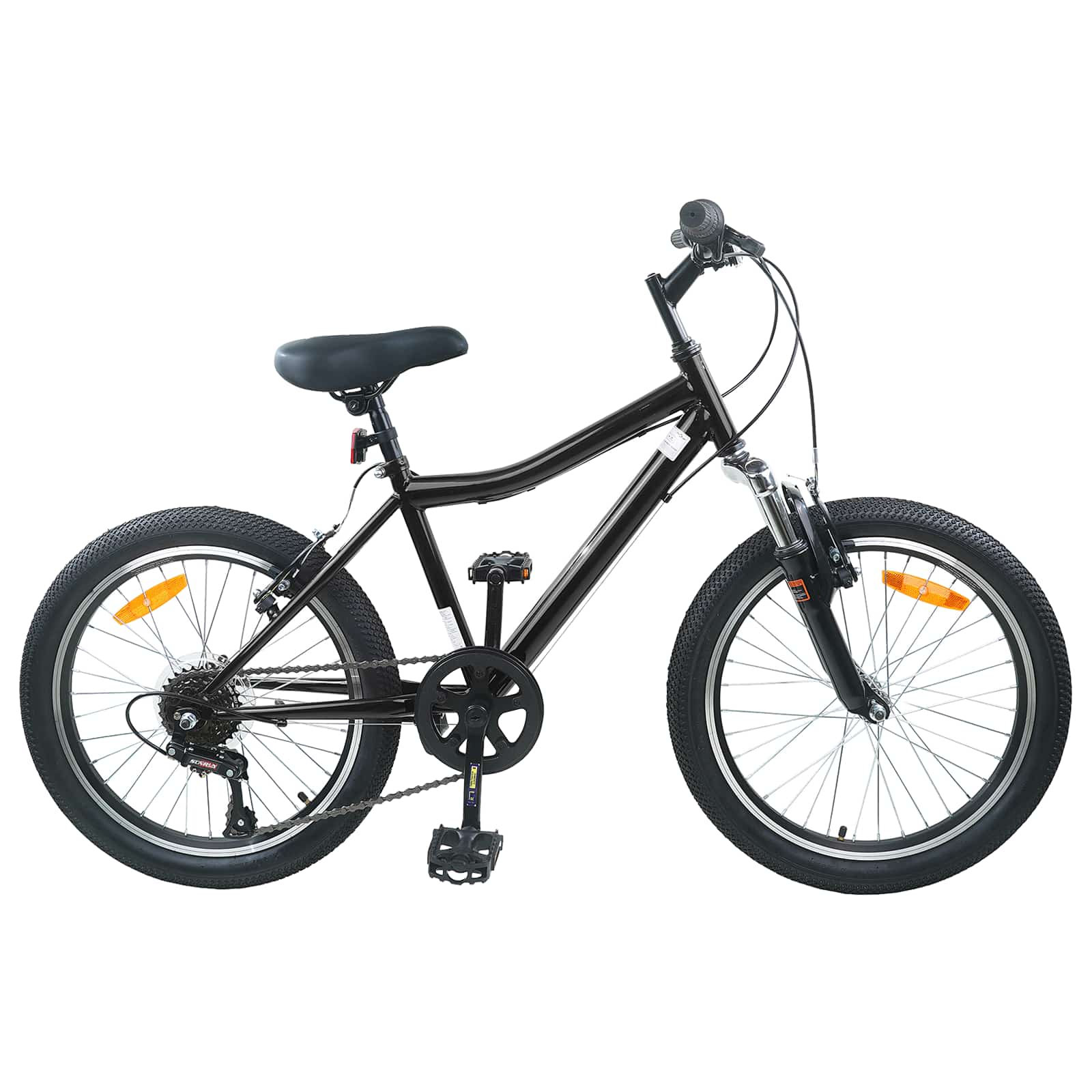 Bicicletta per Bambini 24 Pollici 6-Velocità per 8-12 anni Nero