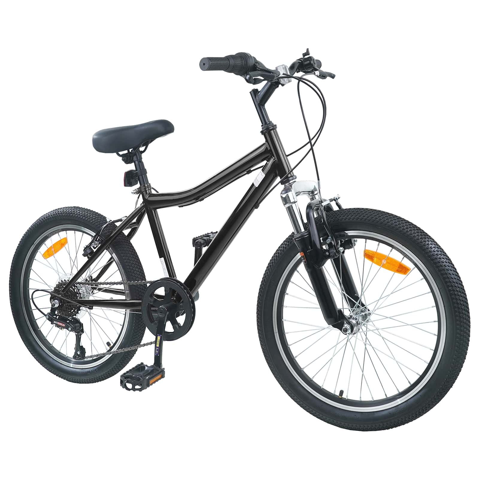 Bicicletta per Bambini 24 Pollici 6-Velocità per 8-12 anni Nero