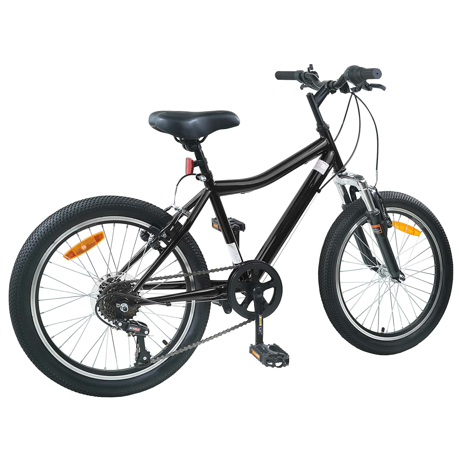 Bicicletta per Bambini 24 Pollici 6-Velocità per 8-12 anni Nero