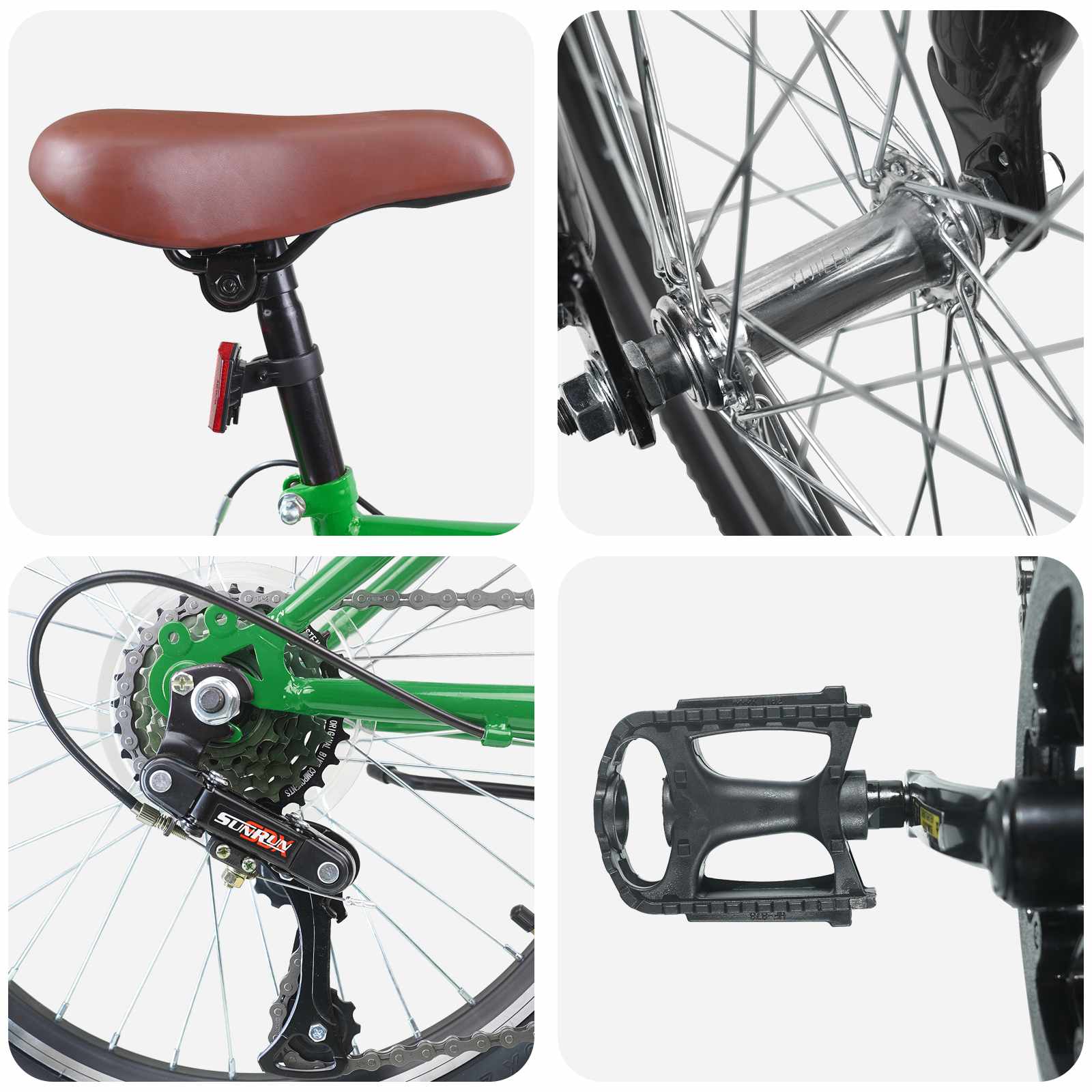 Bicicletta per Bambini 24 Pollici 6-Velocità per 8-12 anni