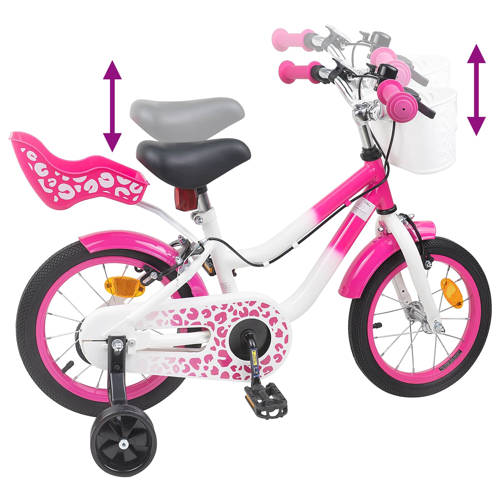 Bicicletta per Bambini 12 Pollici per bambini di 2-4 anni Rosa