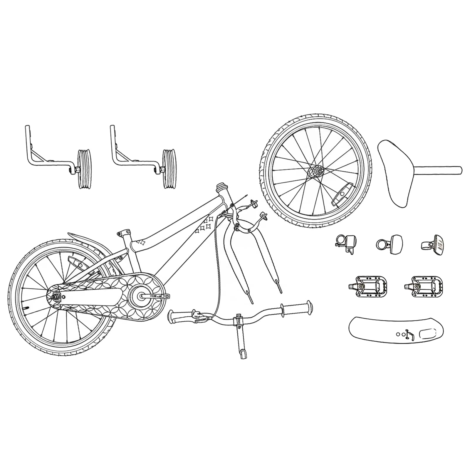 Bicicletta per Bambini 12 Pollici per bambini di 2-4 anni