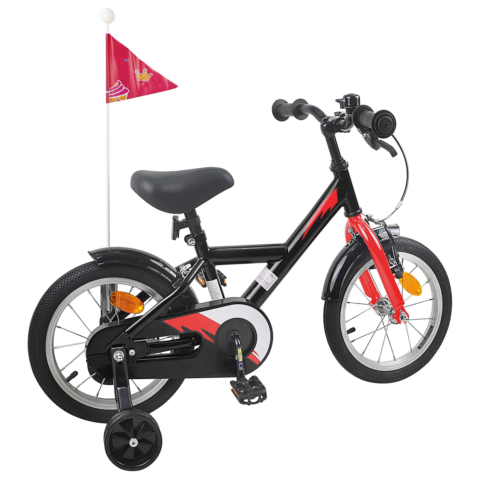 Bicicletta per Bambini 12 Pollici per bambini di 2-4 anni Nero