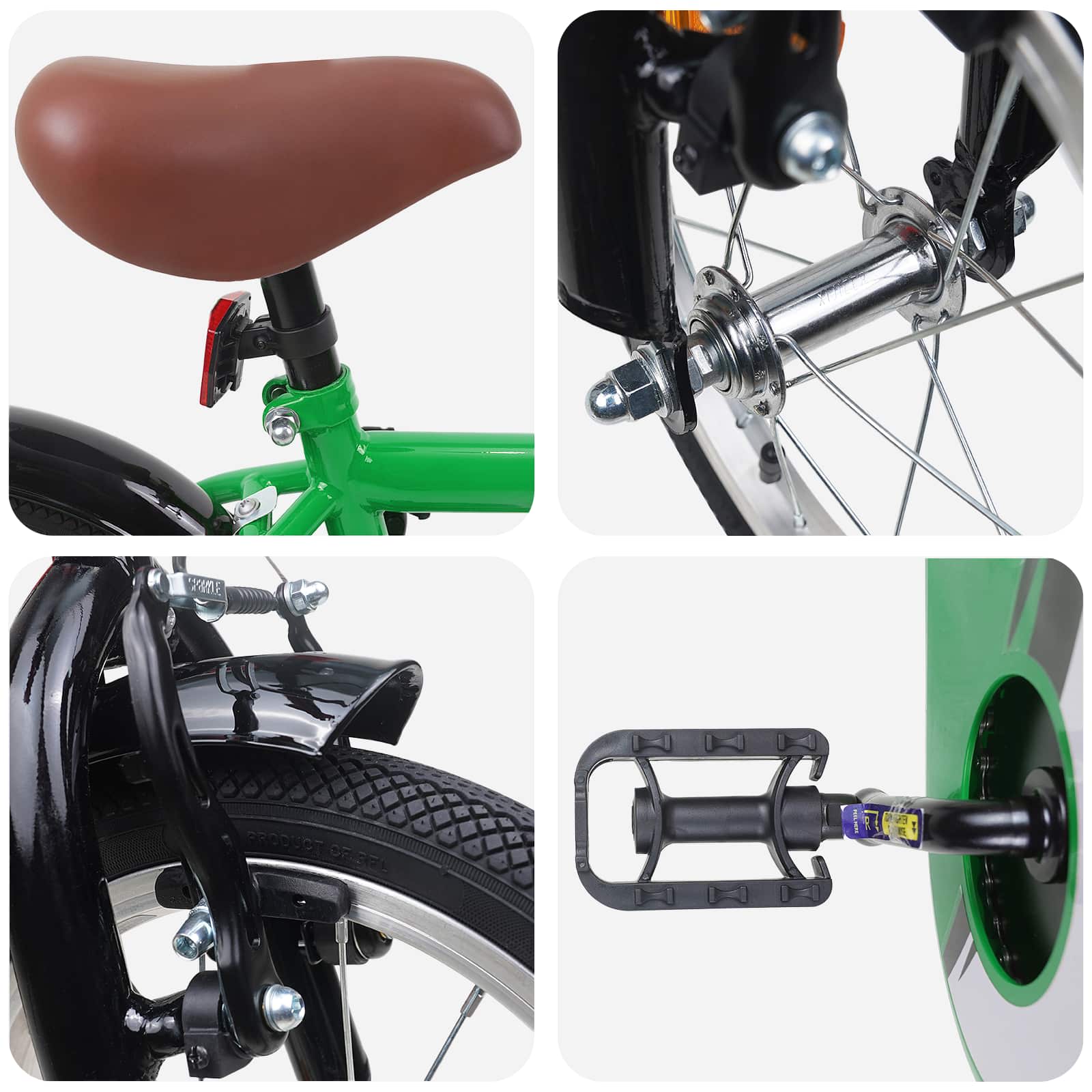 Bicicletta per Bambini 12 Pollici per bambini di 2-4 anni Verde