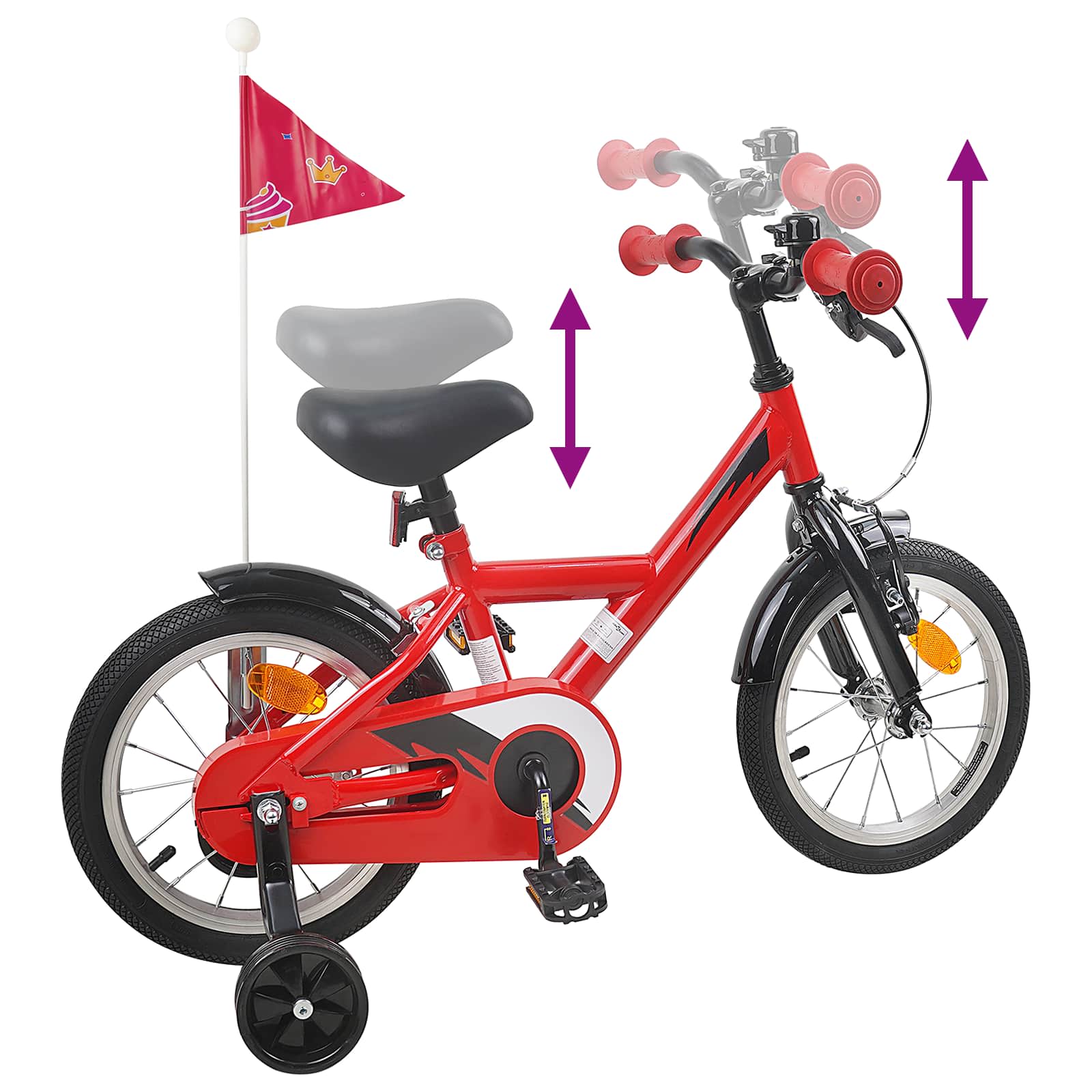 Bicicletta per Bambini 14 Pollici per bambini da 3 a 5 anni