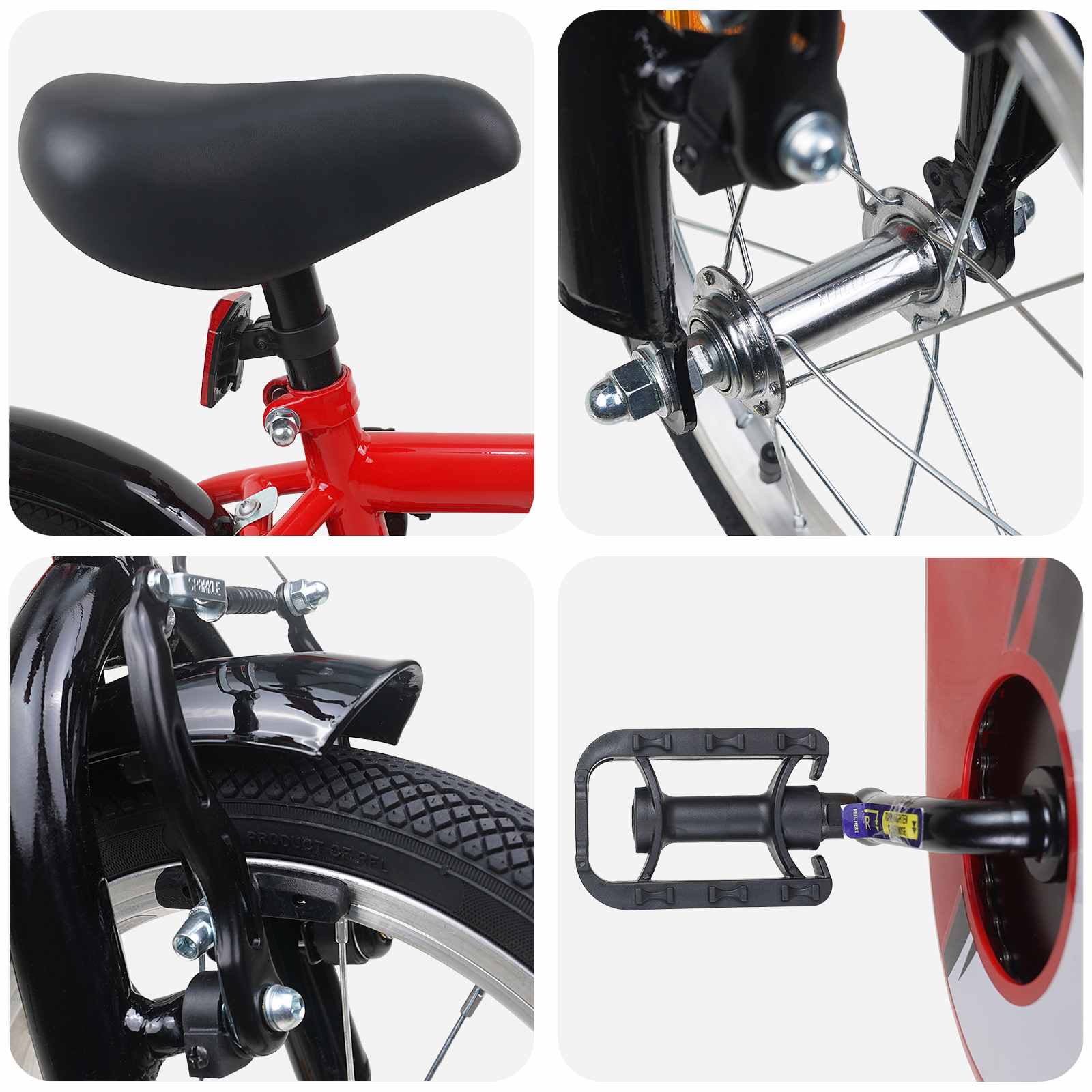 Bicicletta per Bambini 16 Pollici per bambini di 4-6 anni Rosso