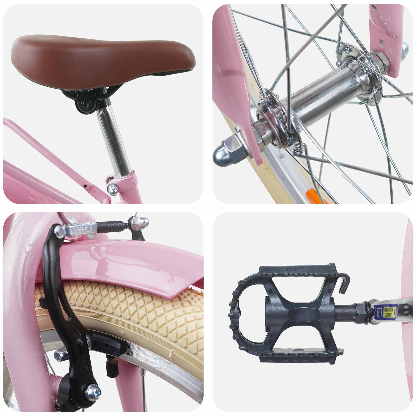 Bicicletta per Bambini 24 Pollici per 8-12 anni Rosa chiaro