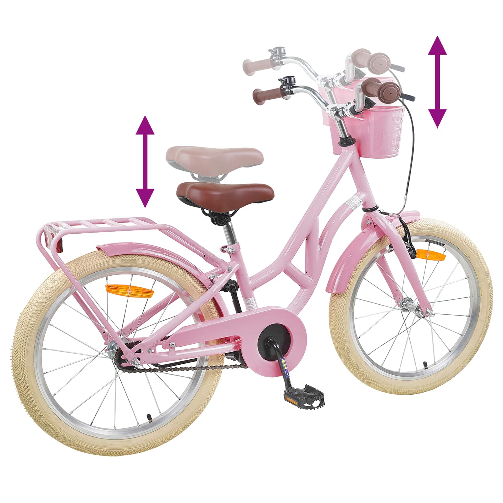 Bicicletta per Bambini 24 Pollici per 8-12 anni Rosa chiaro