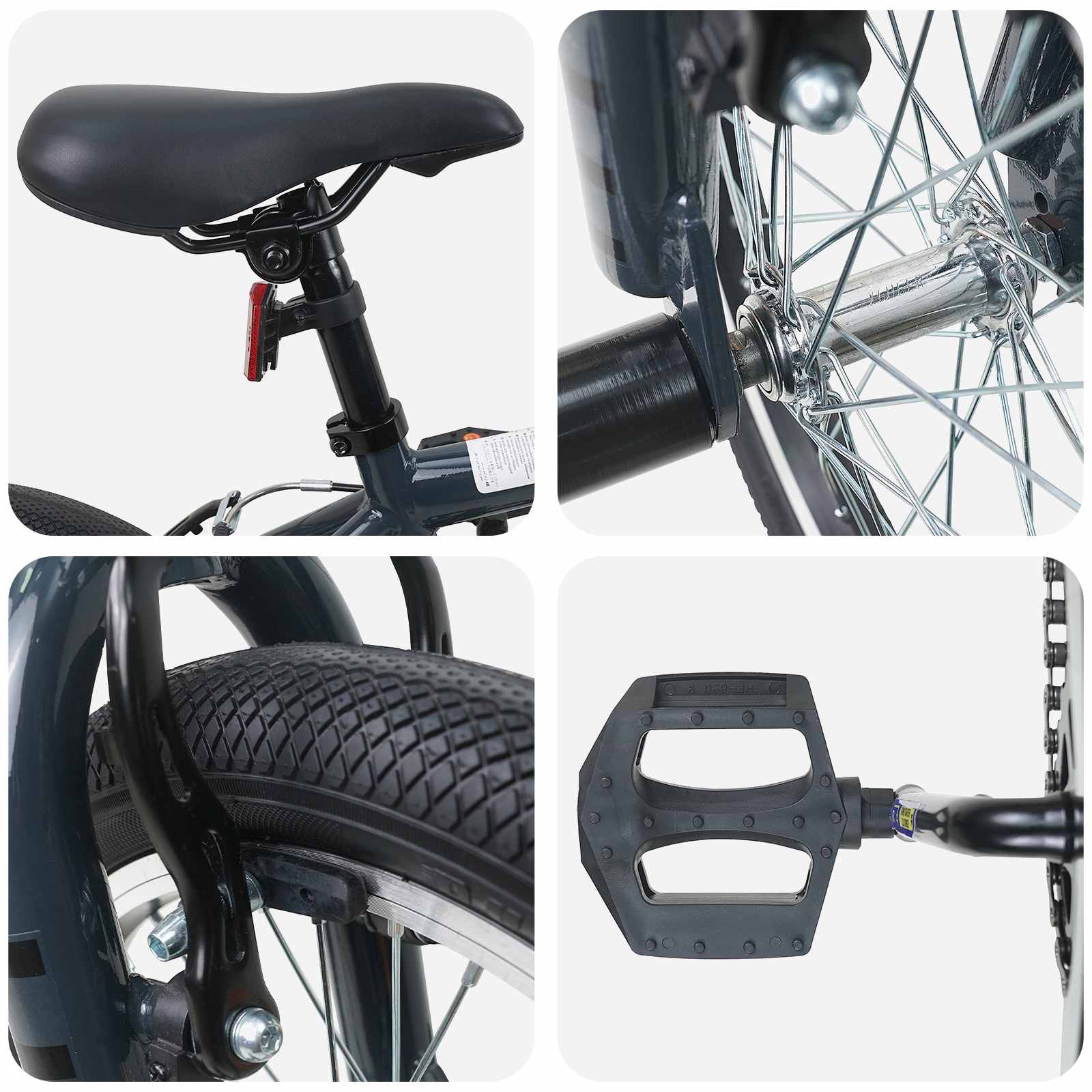 BMX 16 Pollici per 5-8 anni Grigio Scuro