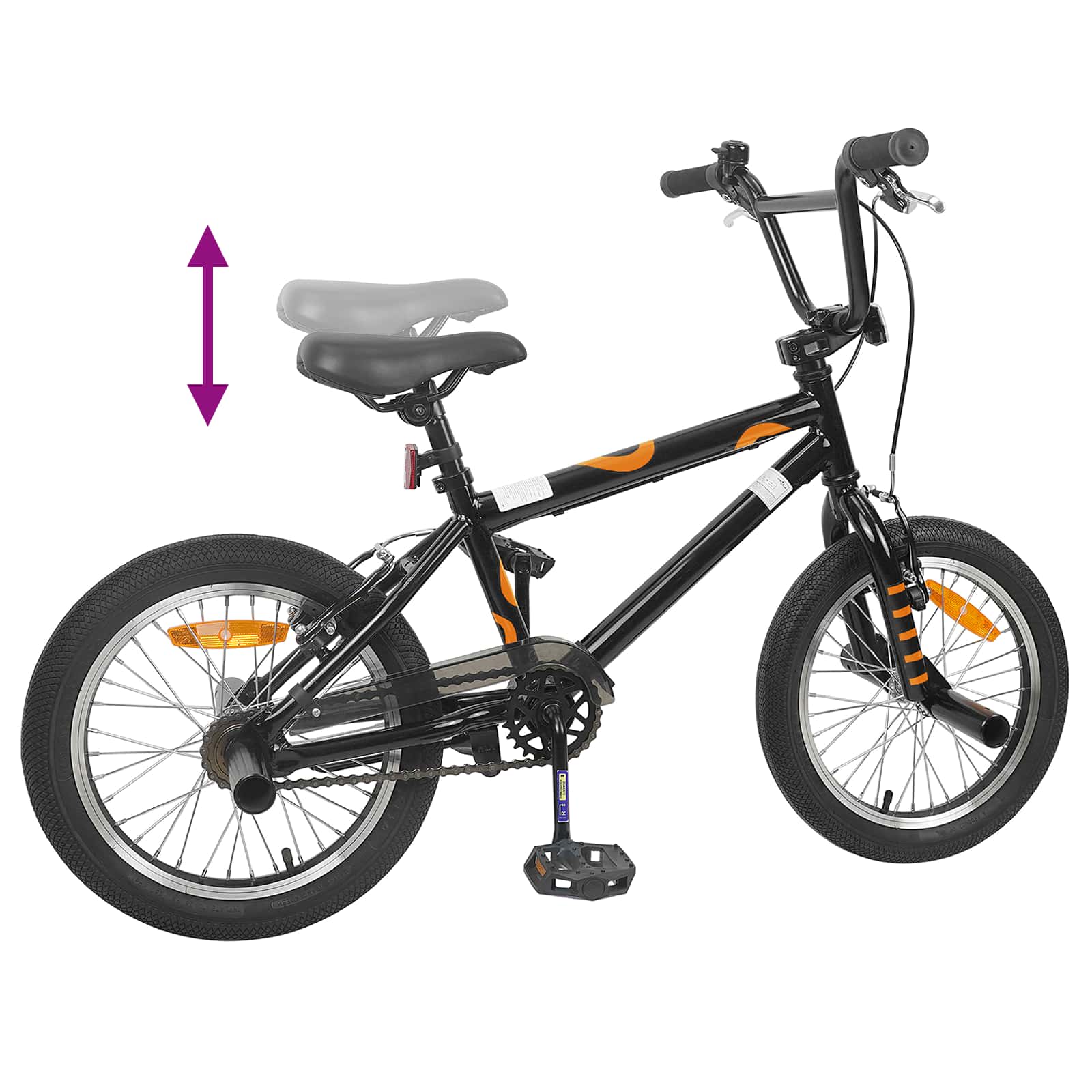 BMX 16 Pollici per 5-8 anni Nero