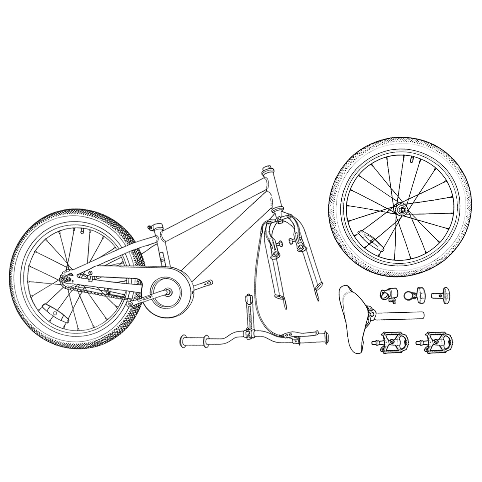 BMX 16 Pollici per 5-8 anni Nero
