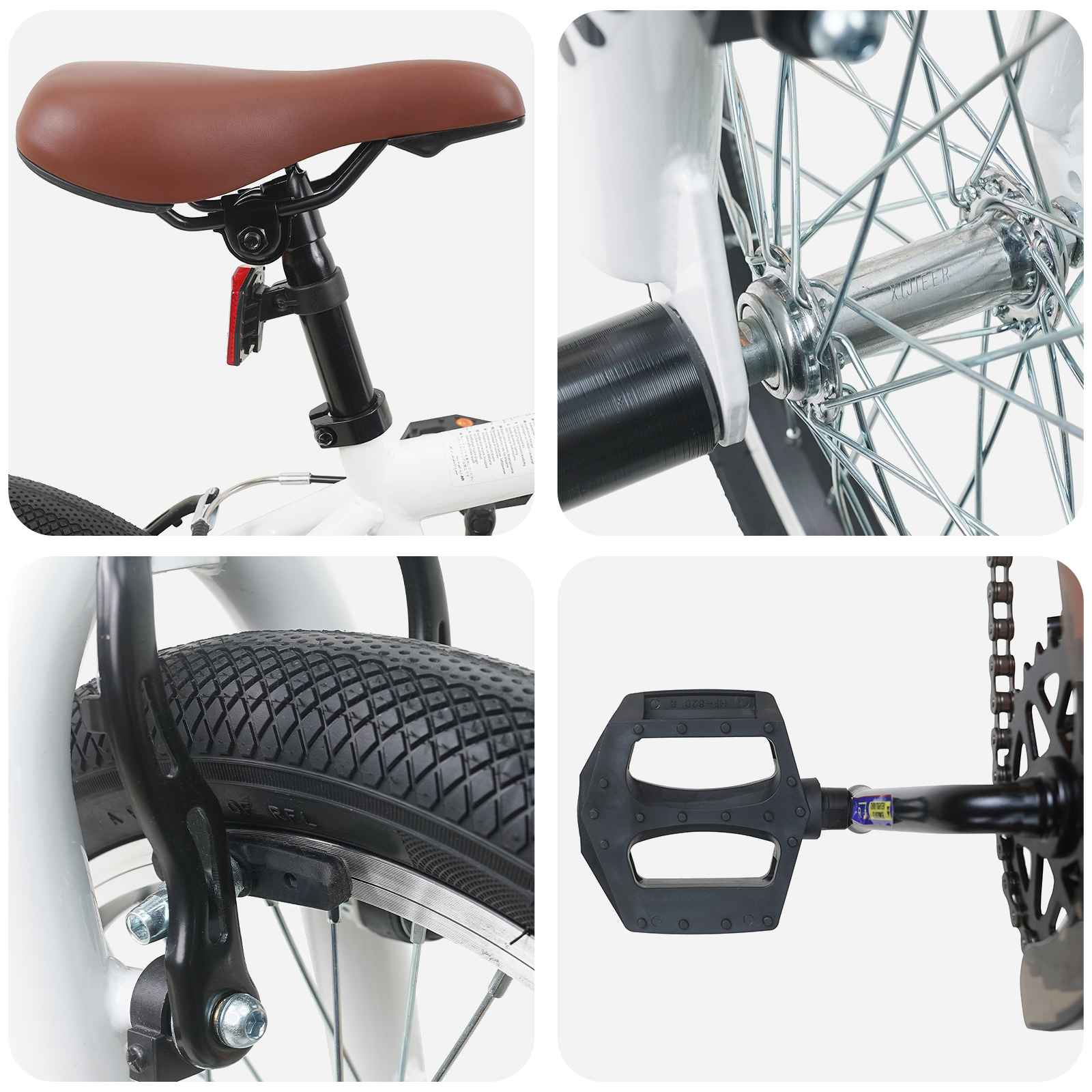 BMX 18 Pollici per bambini dai 7 ai 10 anni Bianco