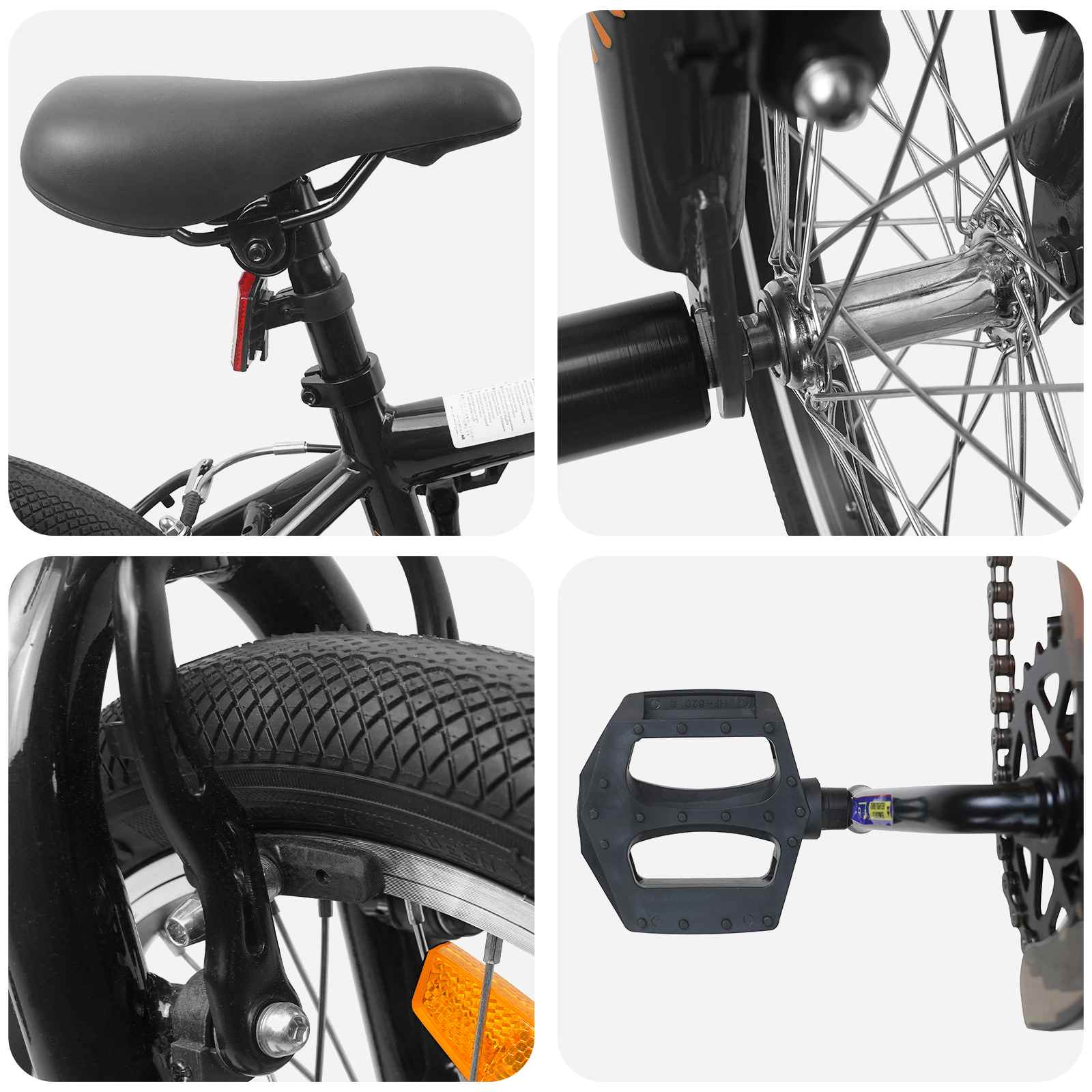 BMX 16 Pollici per 5-8 anni Nero