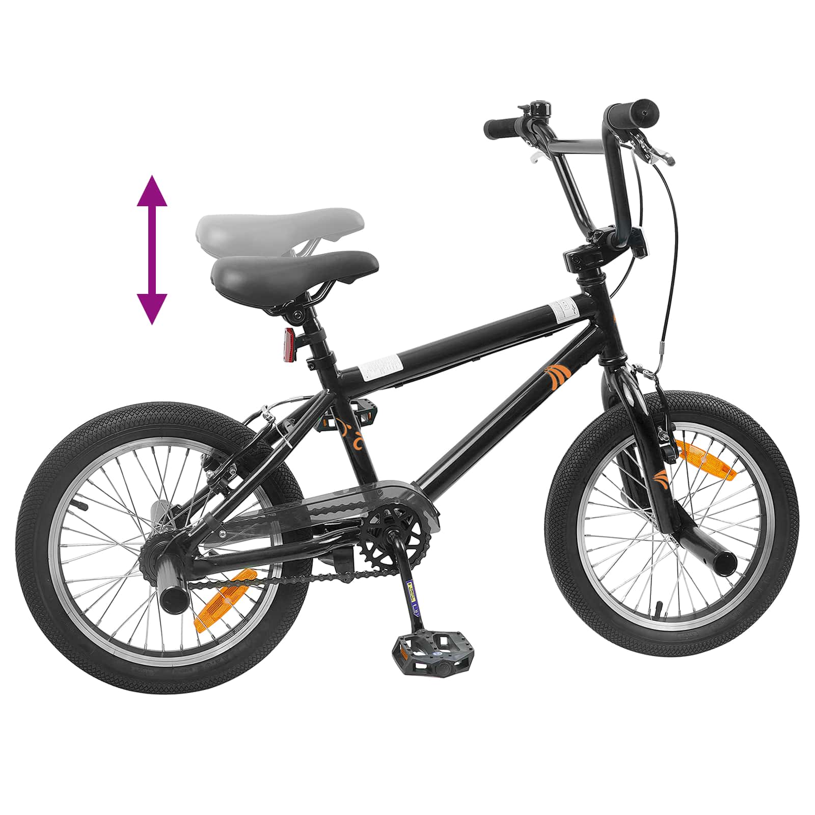 BMX 16 Pollici per 5-8 anni Nero