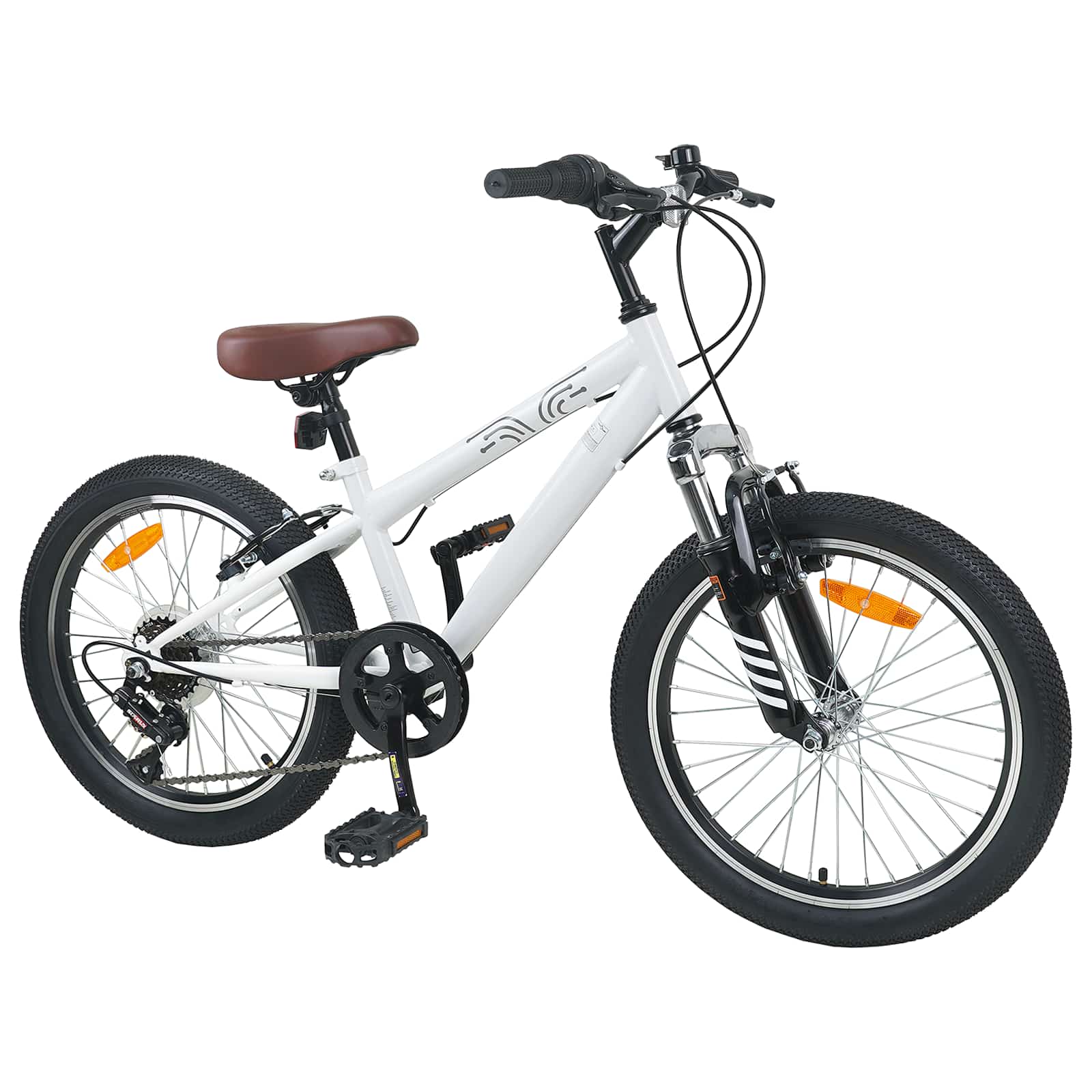 Mountain Bike 24 Pollici 6-Velocità per 8-12 anni Bianco