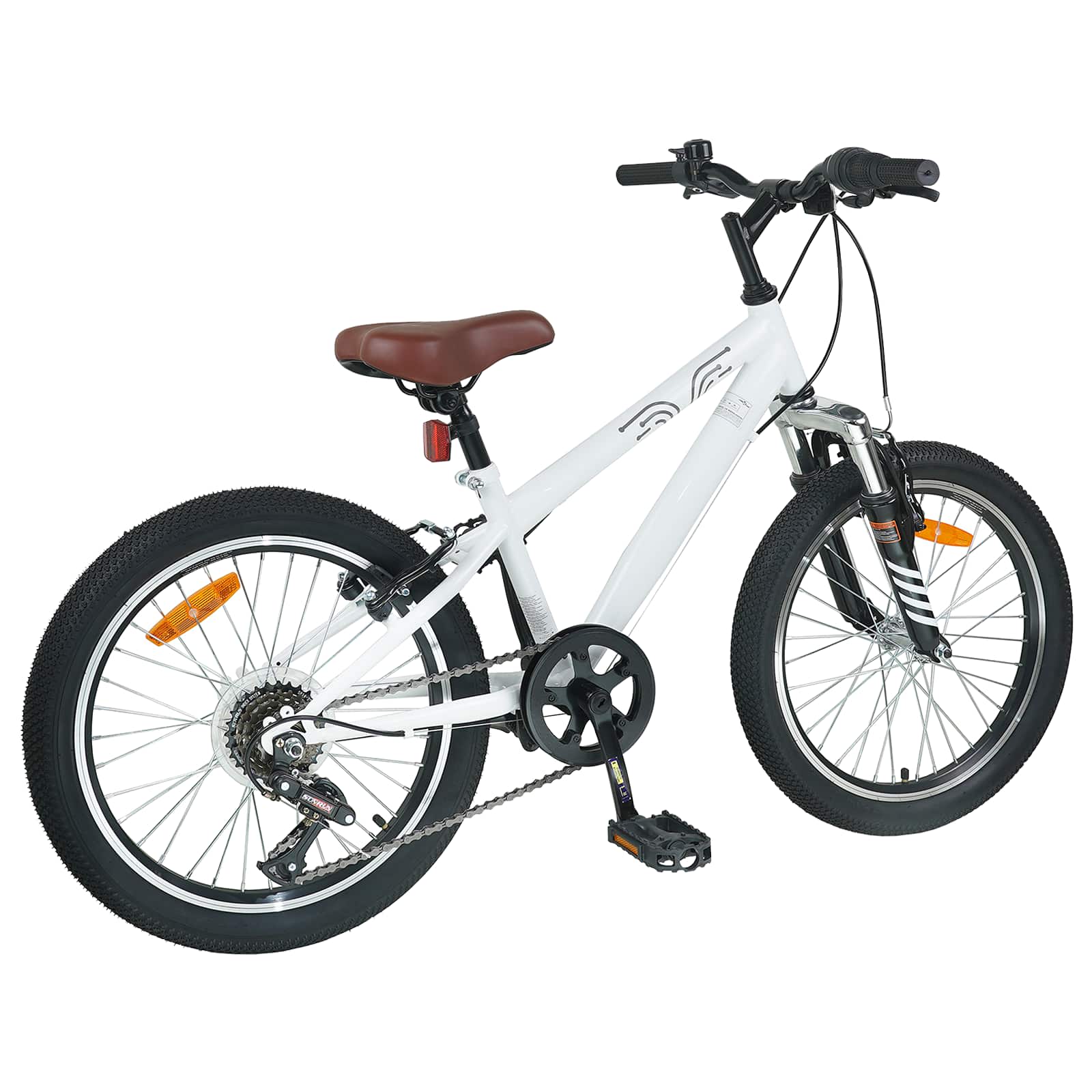 Mountain Bike 24 Pollici 6-Velocità per 8-12 anni Bianco