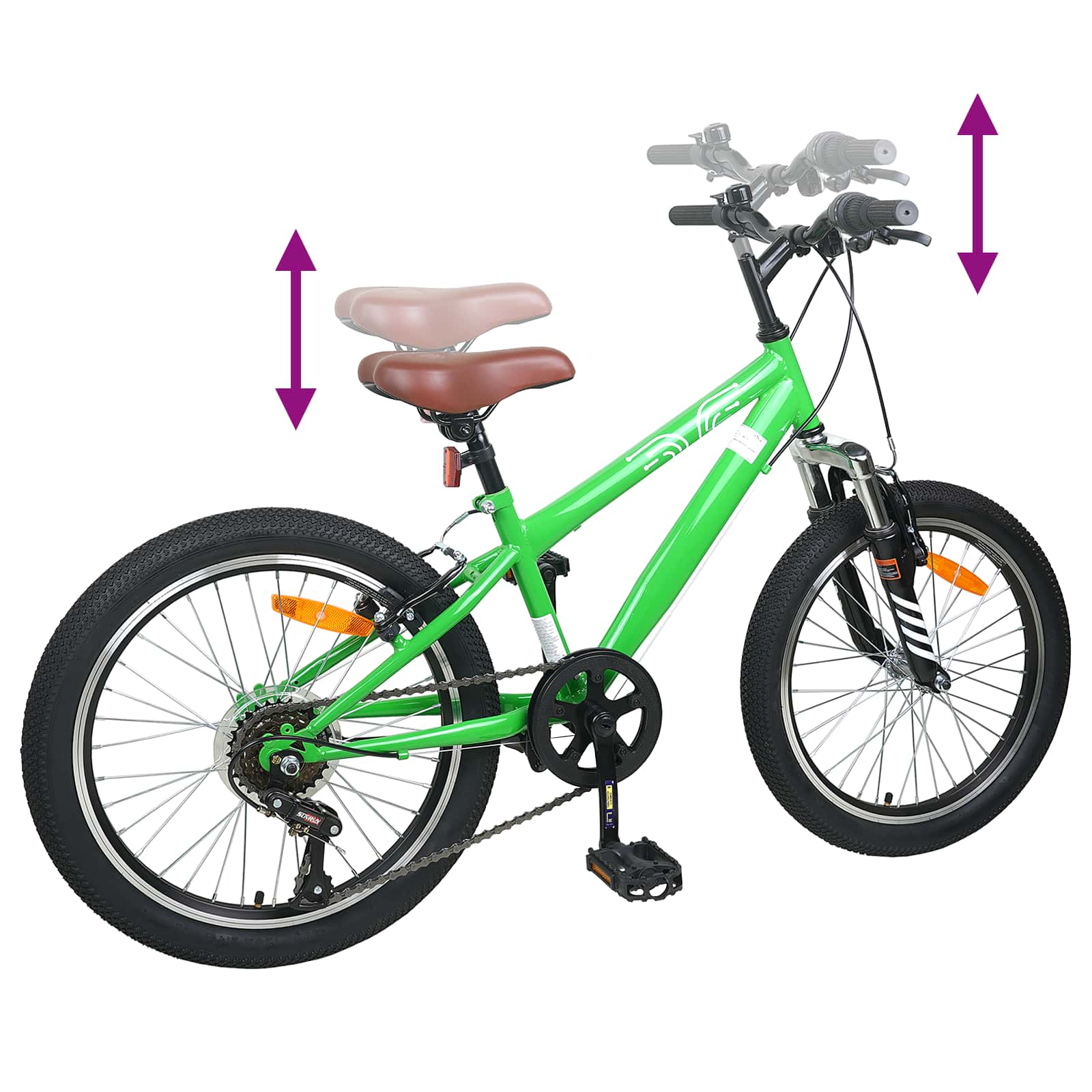 Mountain Bike 20 Pollici 6-Velocità per 5-8 anni Verde