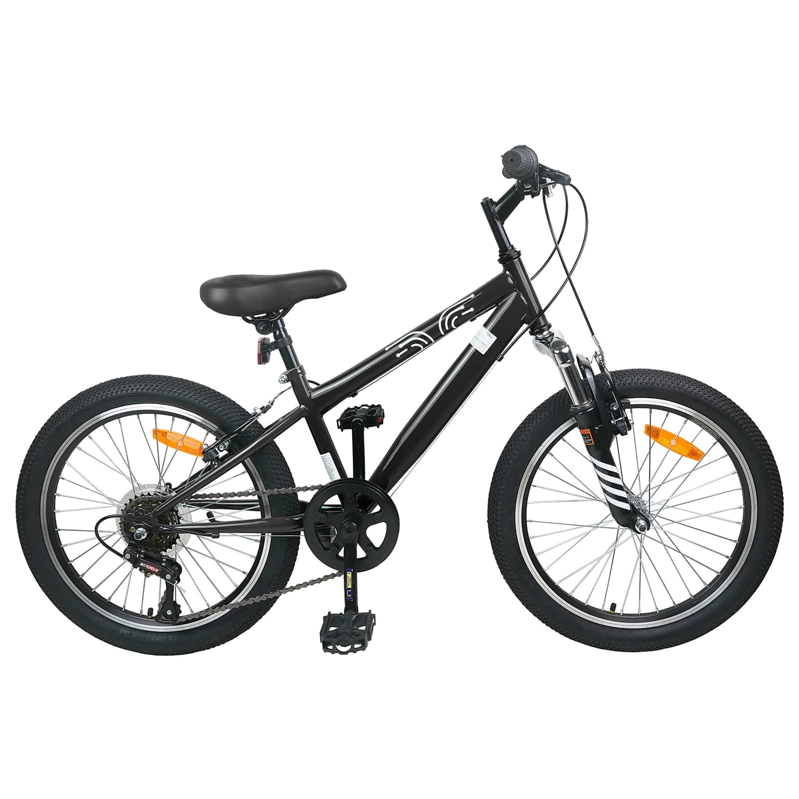 Mountain Bike 24 Pollici 6-Velocità per 8-12 anni Nero