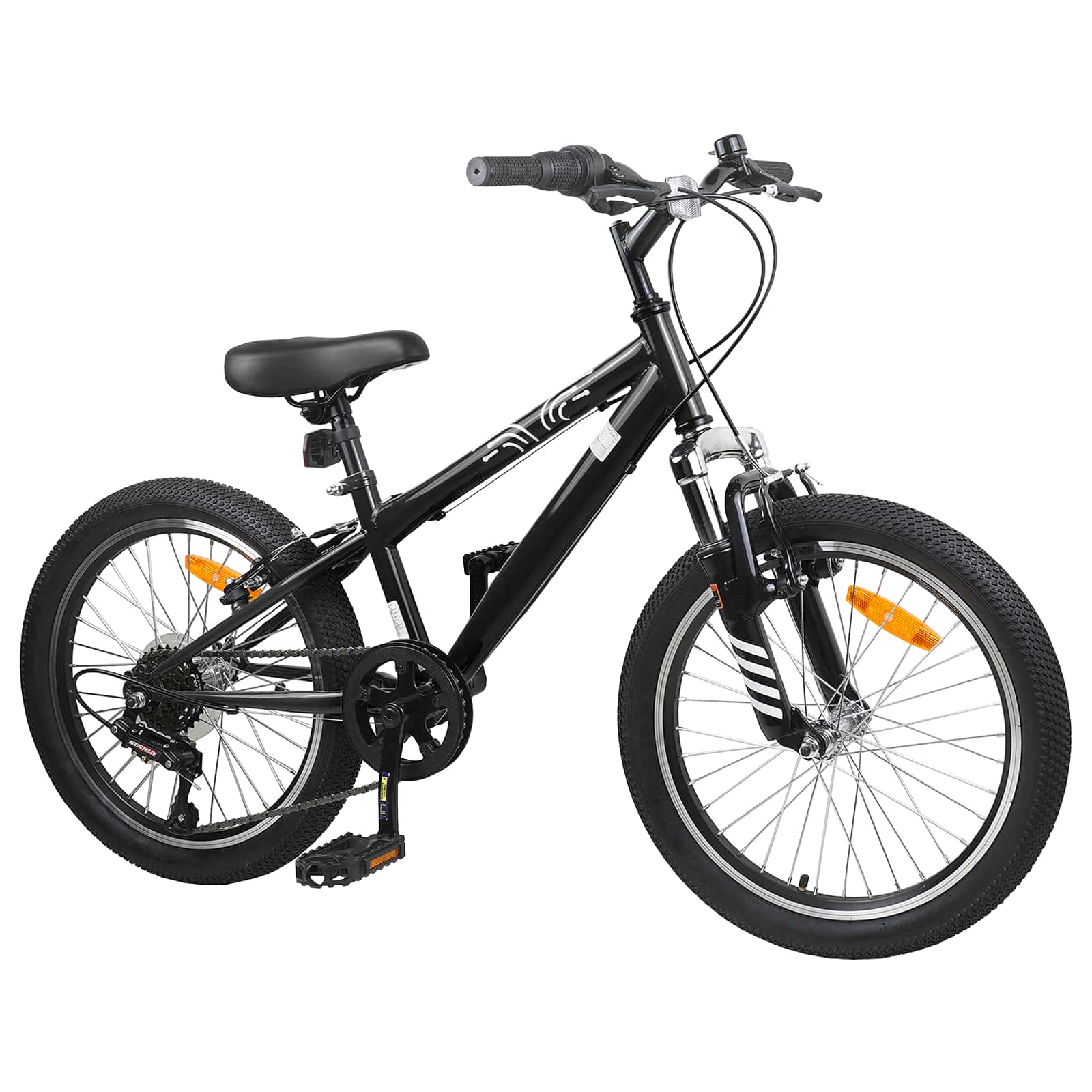 Mountain Bike 24 Pollici 6-Velocità per 8-12 anni Nero