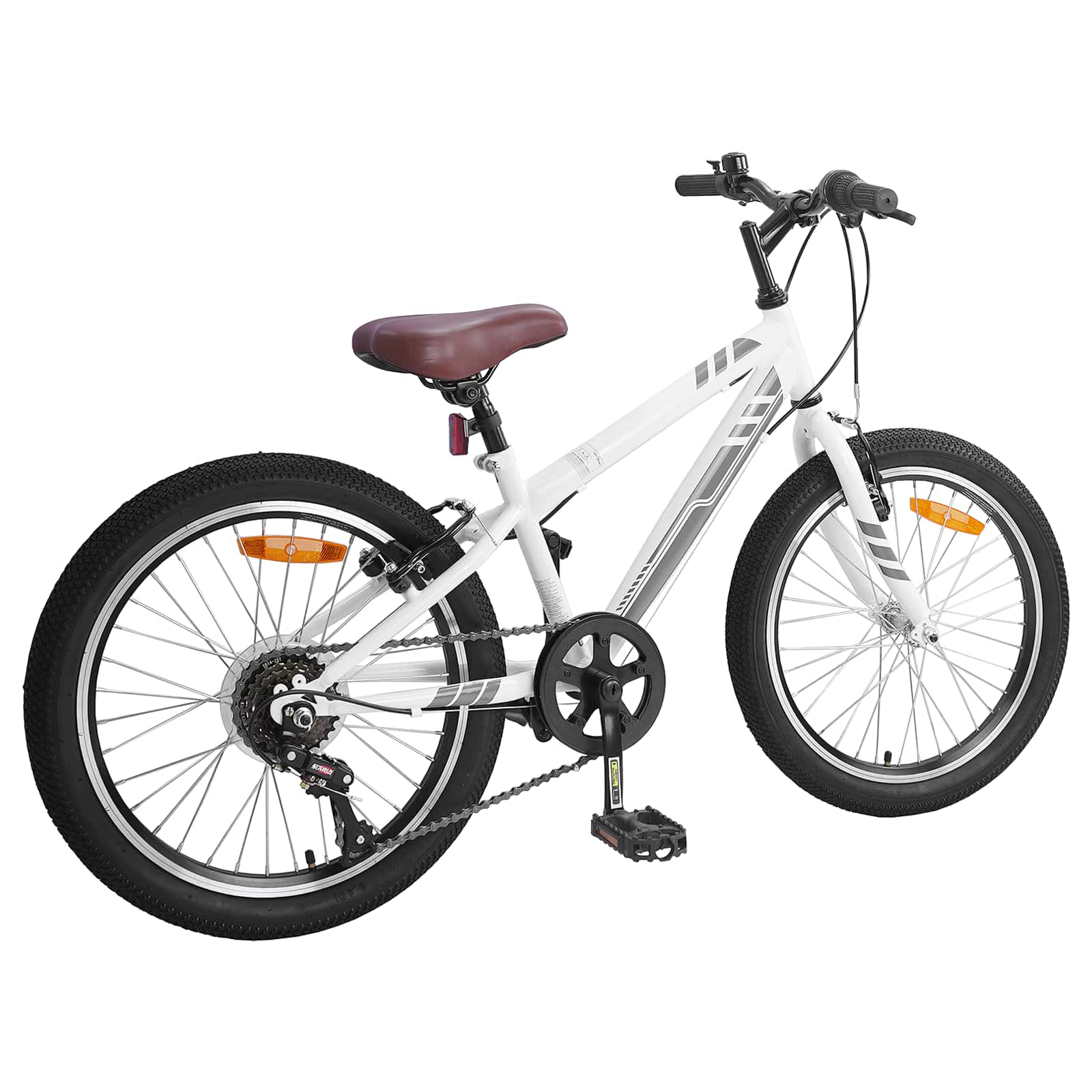 Mountain Bike 20 Pollici 6-Velocità per 5-8 anni Bianco