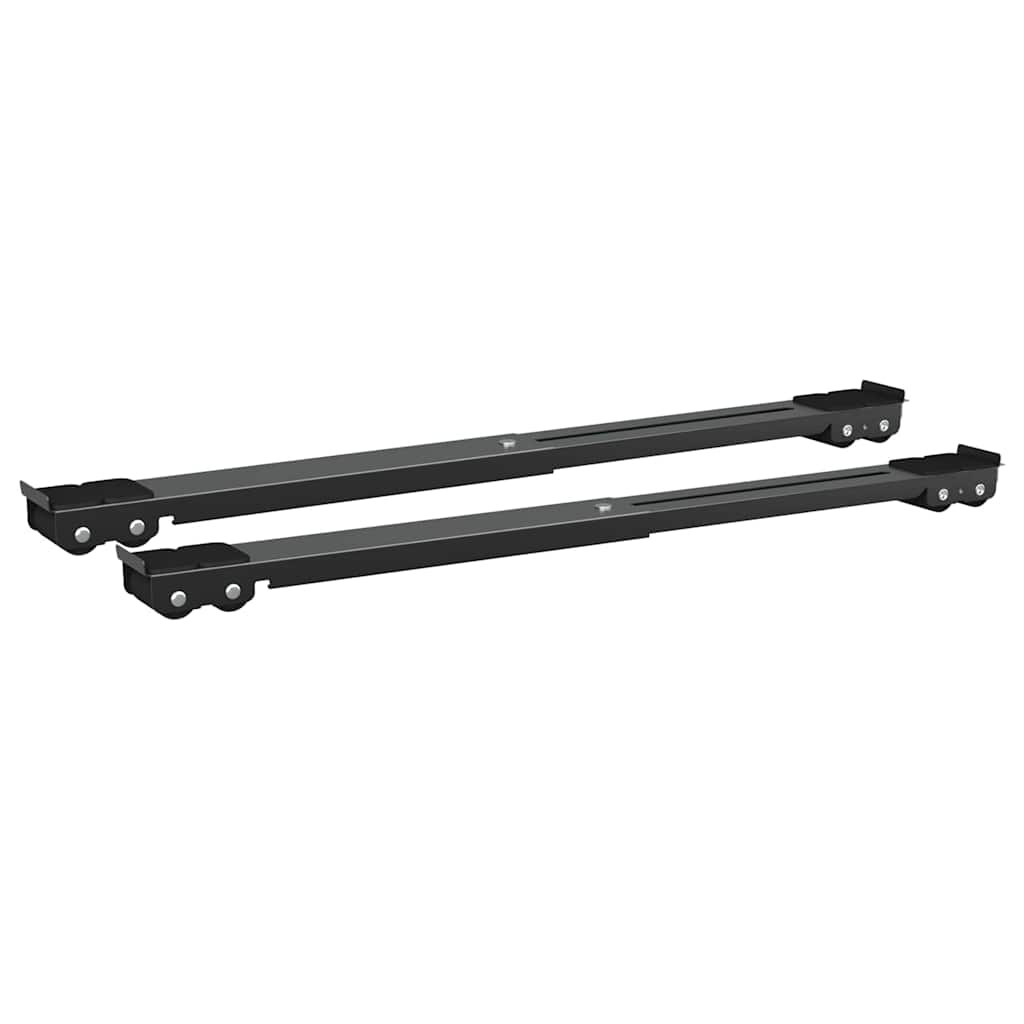 Base per lavatrice 2 pz Nero 72 x 5 x 4,5 cm