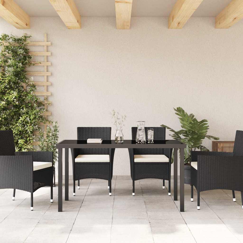 Tavolo da Giardino Nero 140 x 70 x 73 cm Metallo
