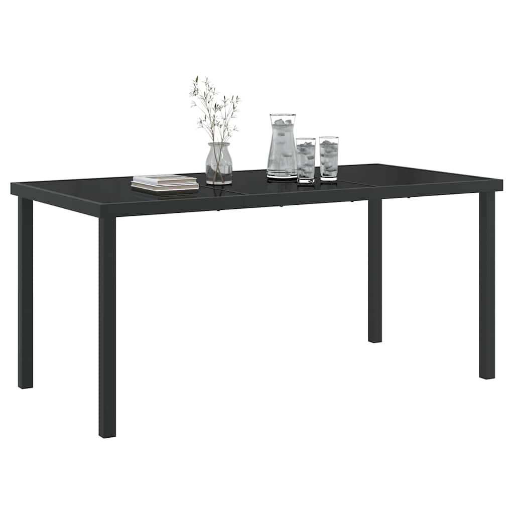 Tavolo da Giardino Nero 160 x 80 x 73 cm Metallo