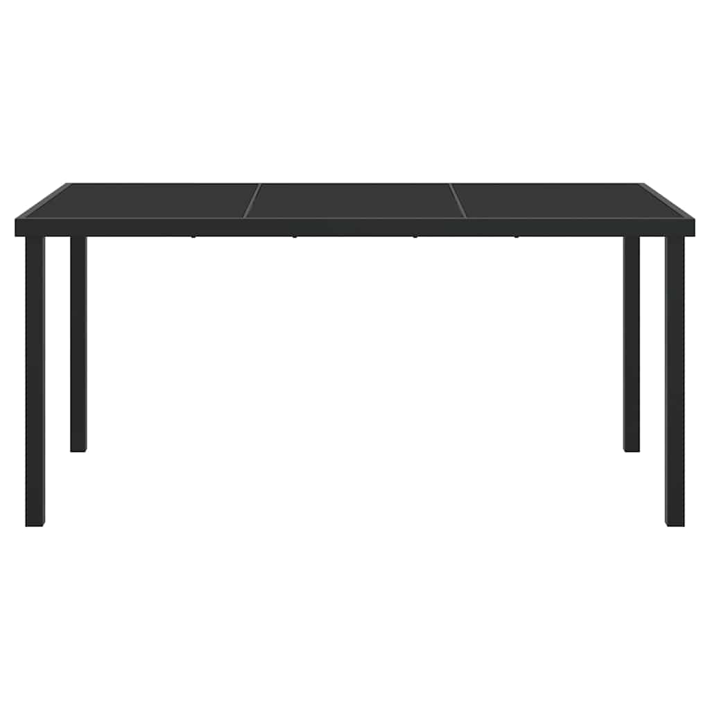 Tavolo da Giardino Nero 160 x 80 x 73 cm Metallo