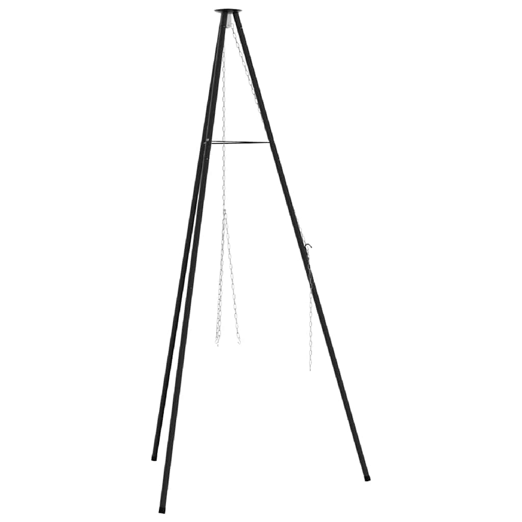 Treppiede da Campeggio Nero 92 x 92 x 151,5 cm Acciaio