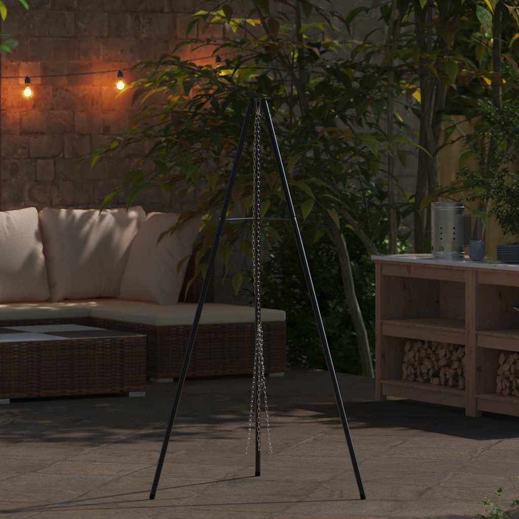 Treppiede da Campeggio Nero 92 x 92 x 151,5 cm Acciaio