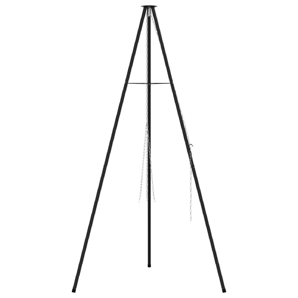 Treppiede da Campeggio Nero 92 x 92 x 151,5 cm Acciaio