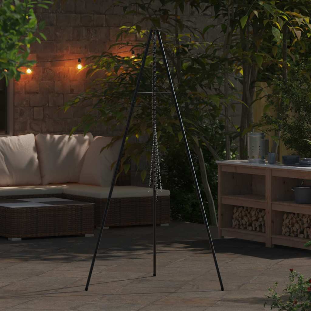 Treppiede da Campeggio Nero 92 x 92 x 191,5 cm Acciaio