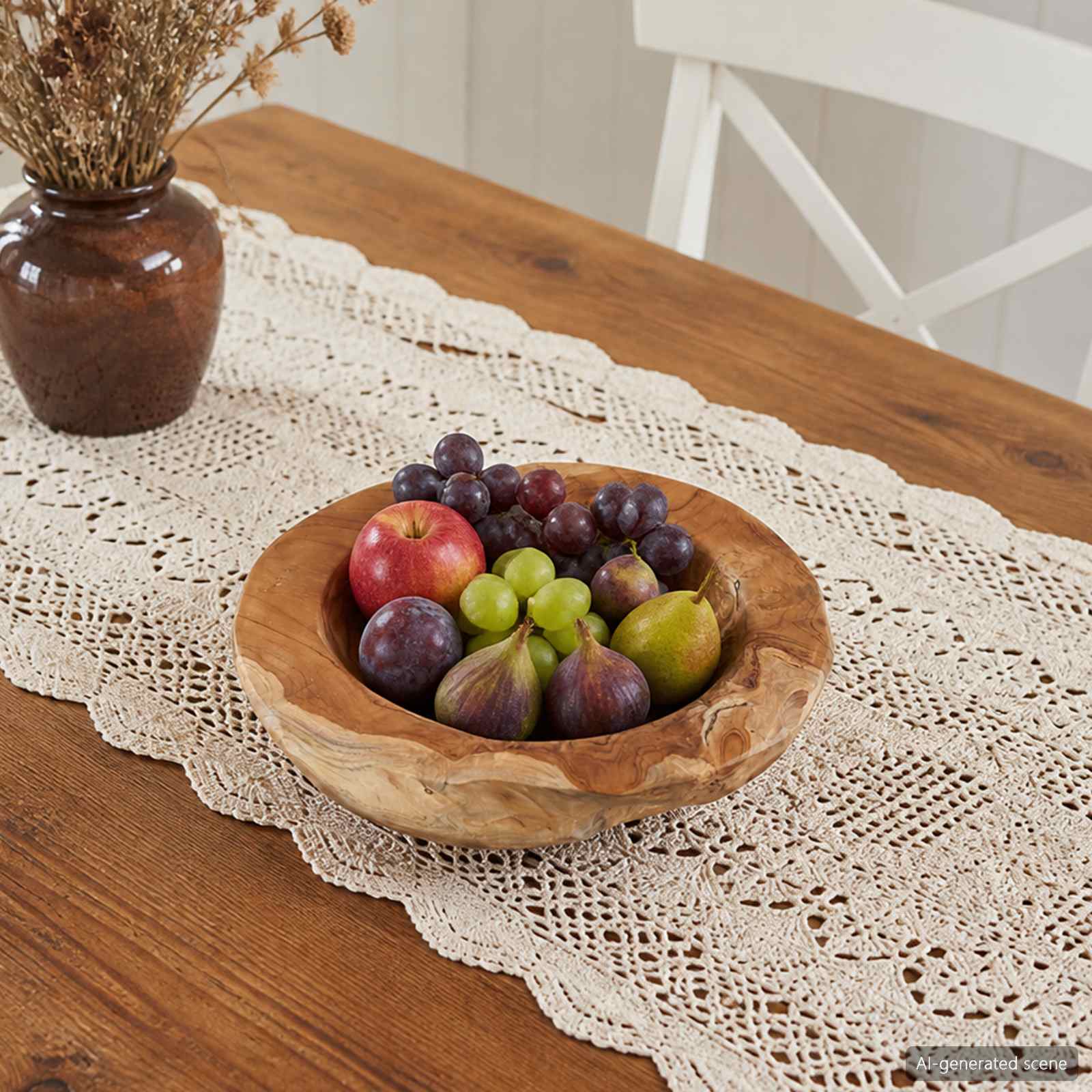 Portafrutta JEPARA Ø 30 cm Legno di teak massello Rotondo