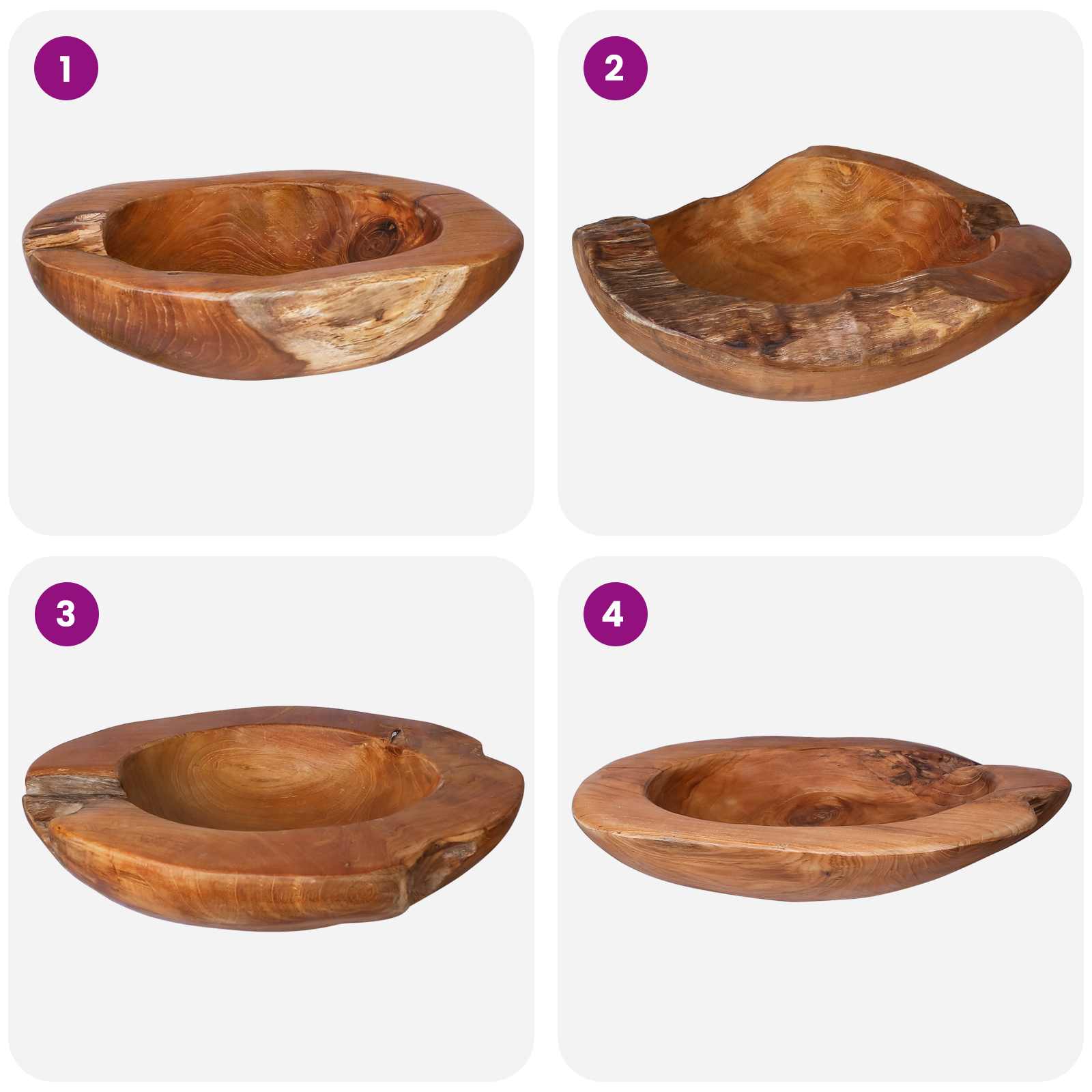 Portafrutta JEPARA Ø 30 cm Legno di teak massello Rotondo