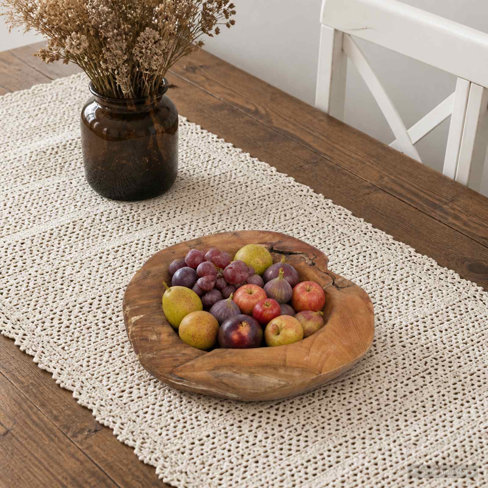 Portafrutta JEPARA Ø 40 cm Legno di teak massello Rotondo