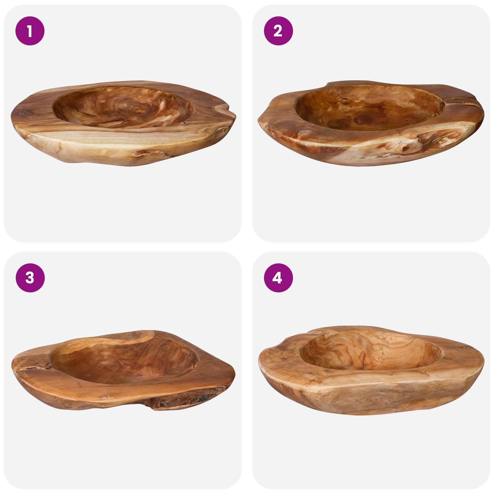 Portafrutta JEPARA Ø 40 cm Legno di teak massello Rotondo
