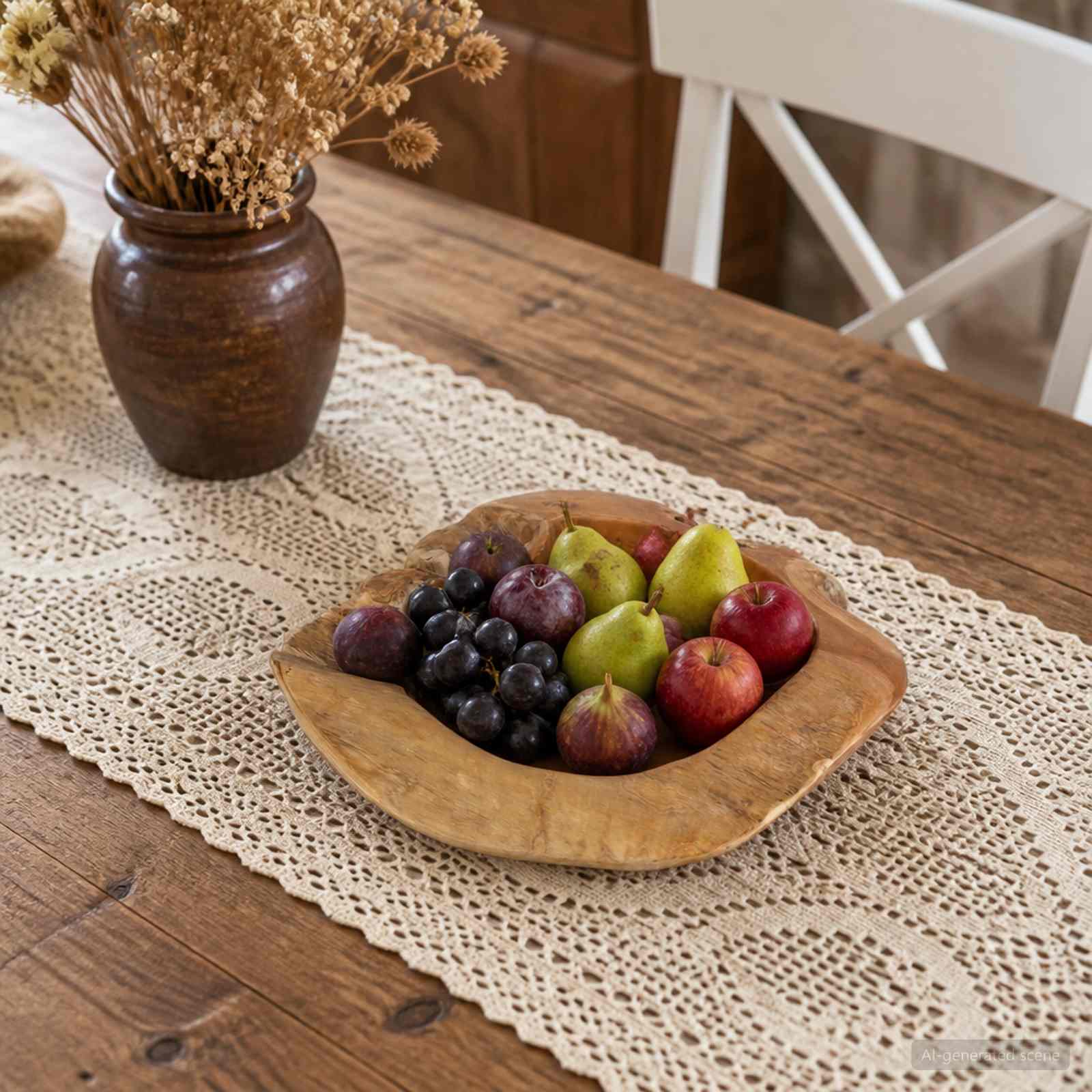 Portafrutta JEPARA Ø 50 cm Legno di teak massello Rotondo