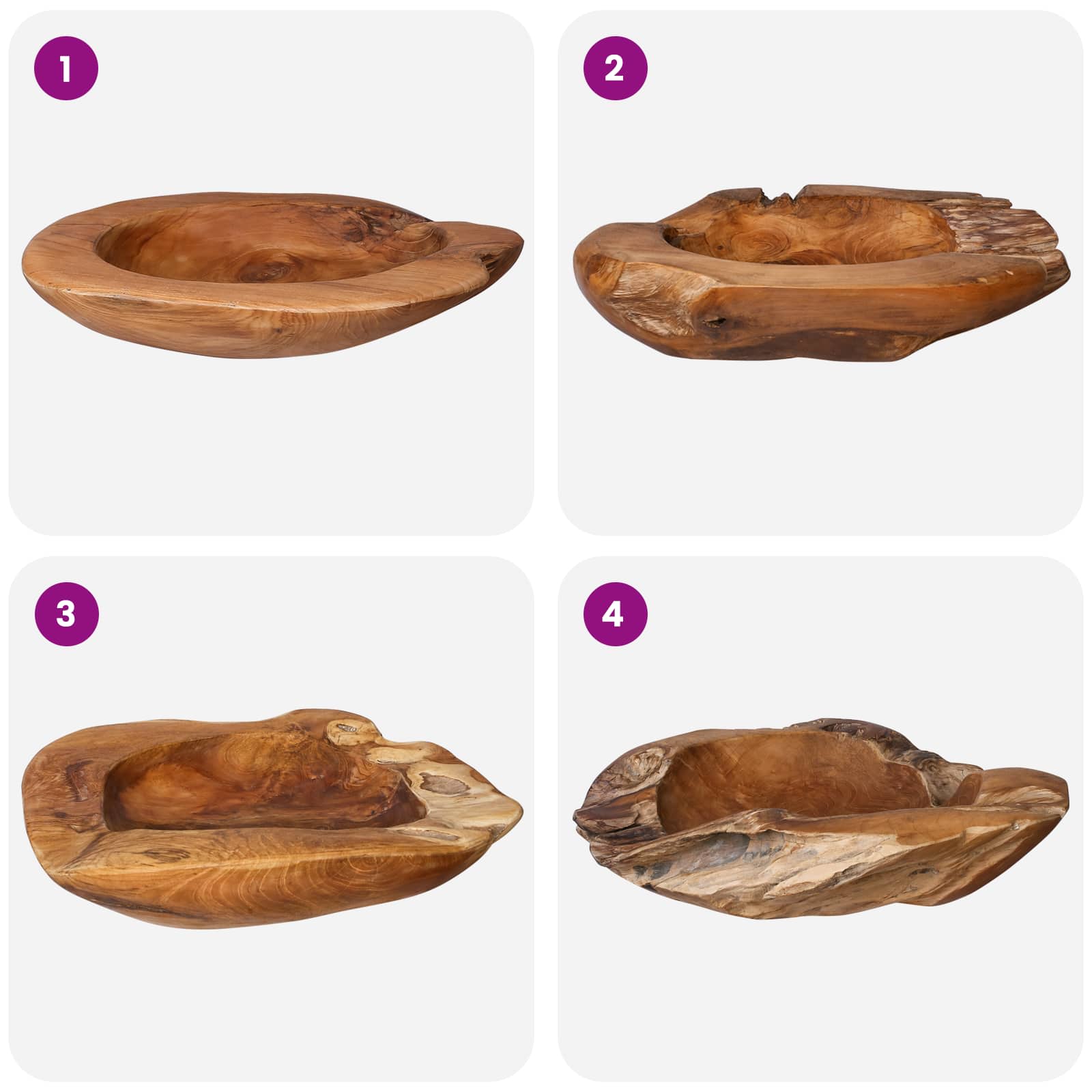 Portafrutta JEPARA Ø 50 cm Legno di teak massello Rotondo