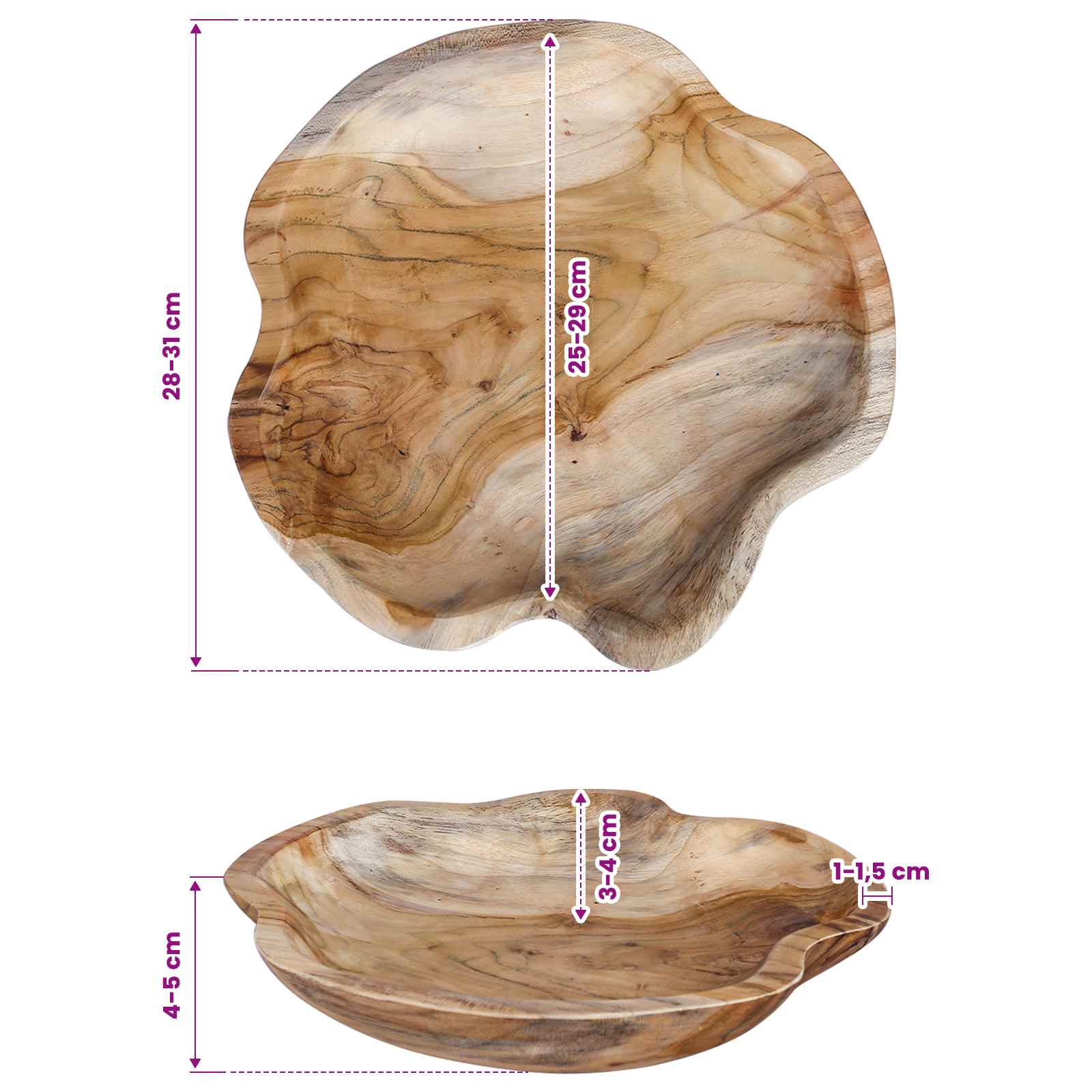 Portafrutta JEPARA Marrone Teak Ø 30 cm
