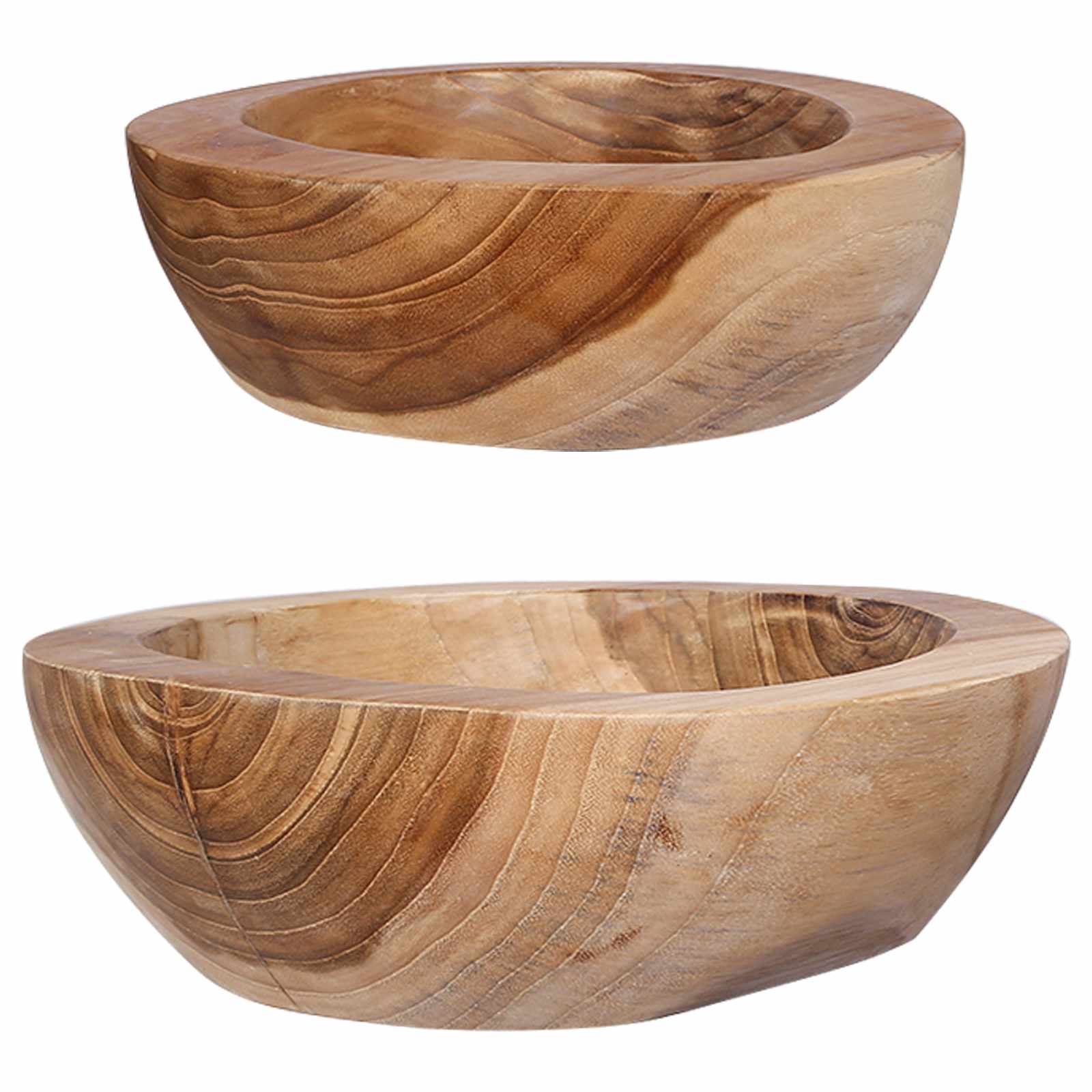 Portafrutta JEPARA 2 pz Marrone Teak Legno di teak solido