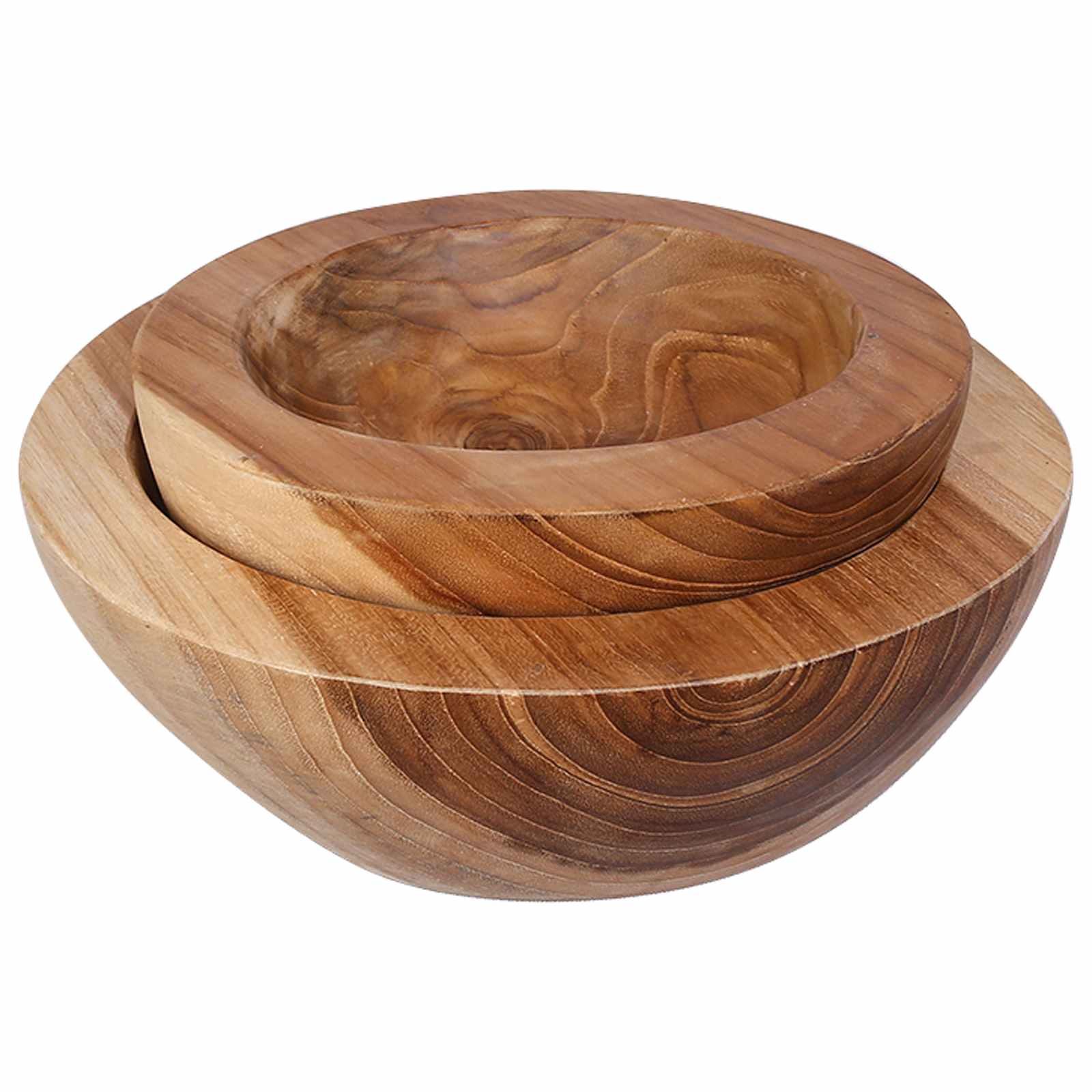Portafrutta JEPARA 2 pz Marrone Teak Legno di teak solido