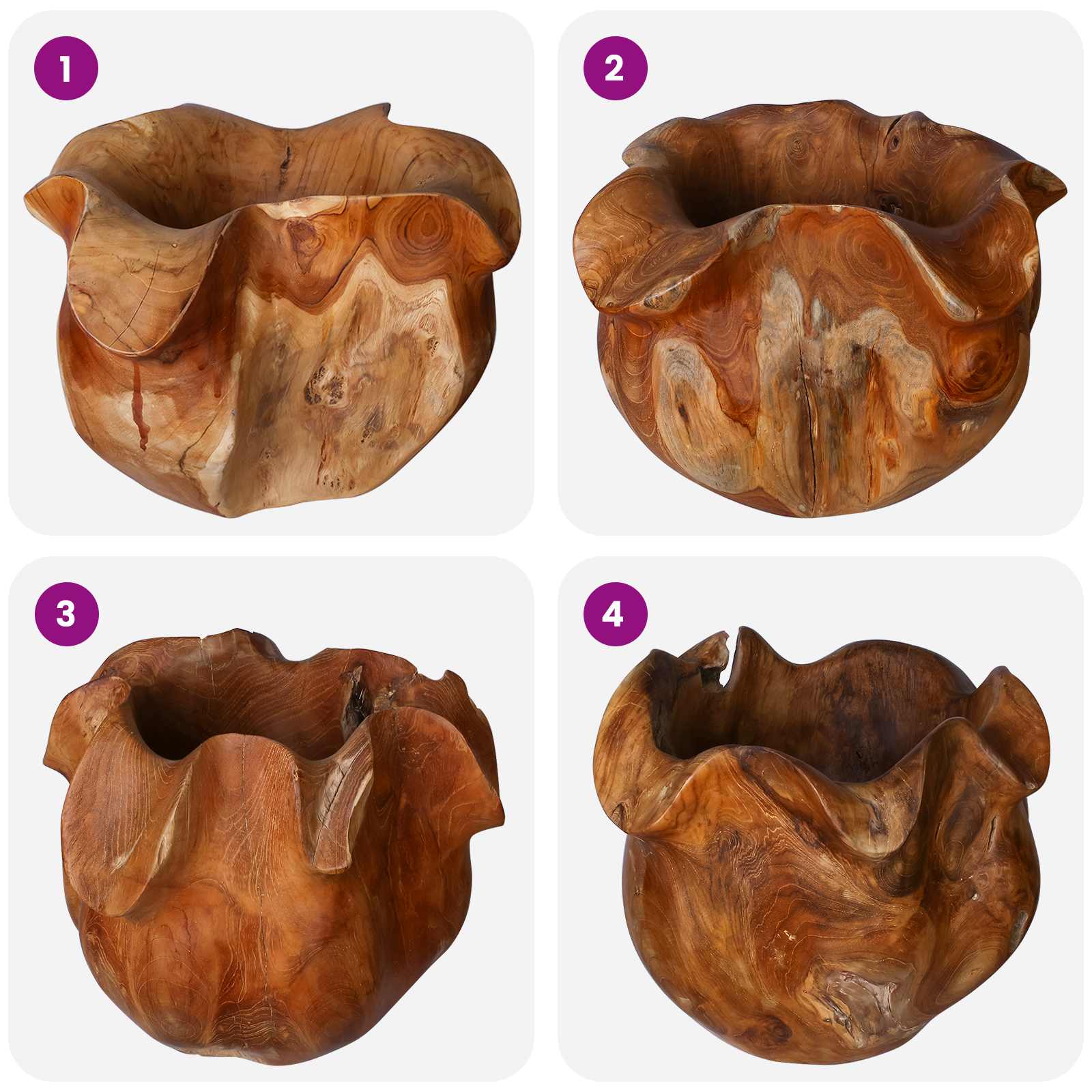 Portafrutta JEPARA Marrone Teak Ø 35 cm