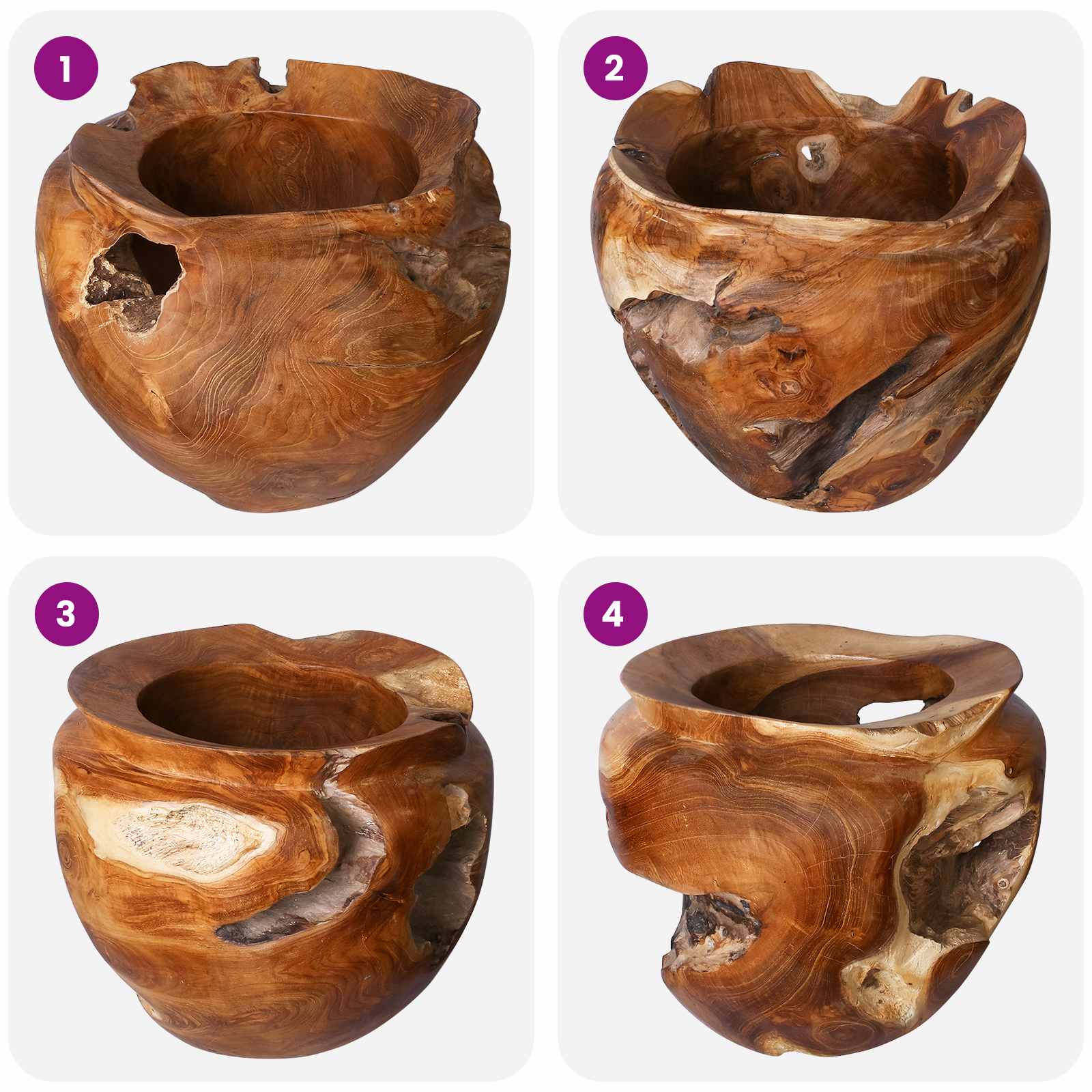 Portafrutta JEPARA Marrone Teak Ø 35 cm