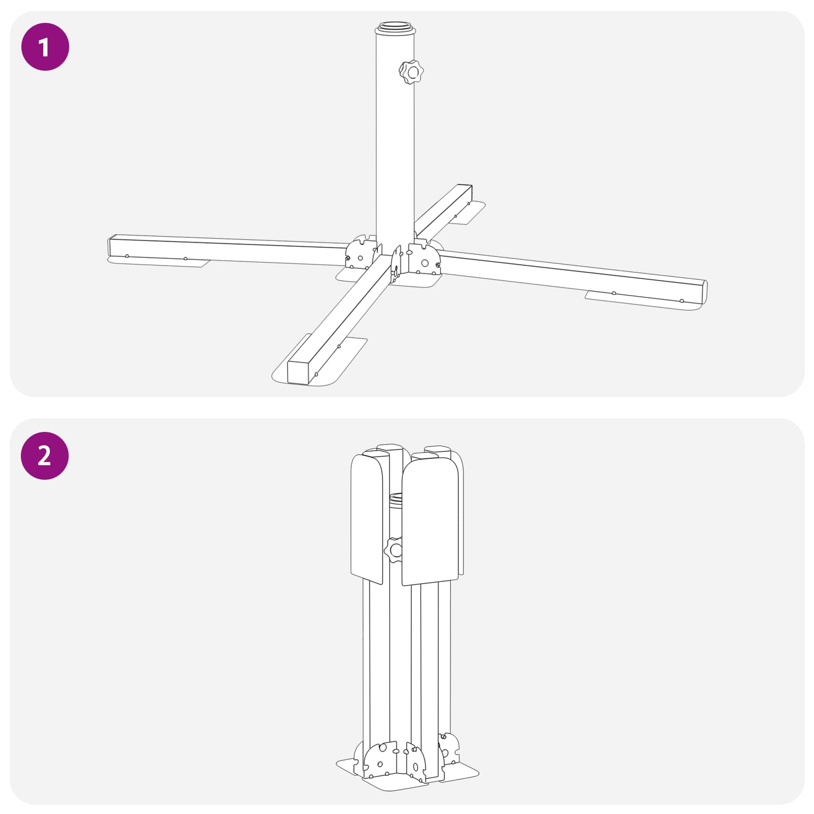 Supporto Parasol Bianco Acciaio