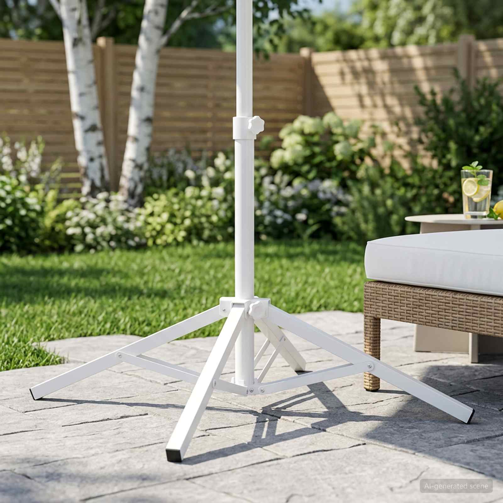 Supporto Parasol Bianco Acciaio per 25-32 mm Palo